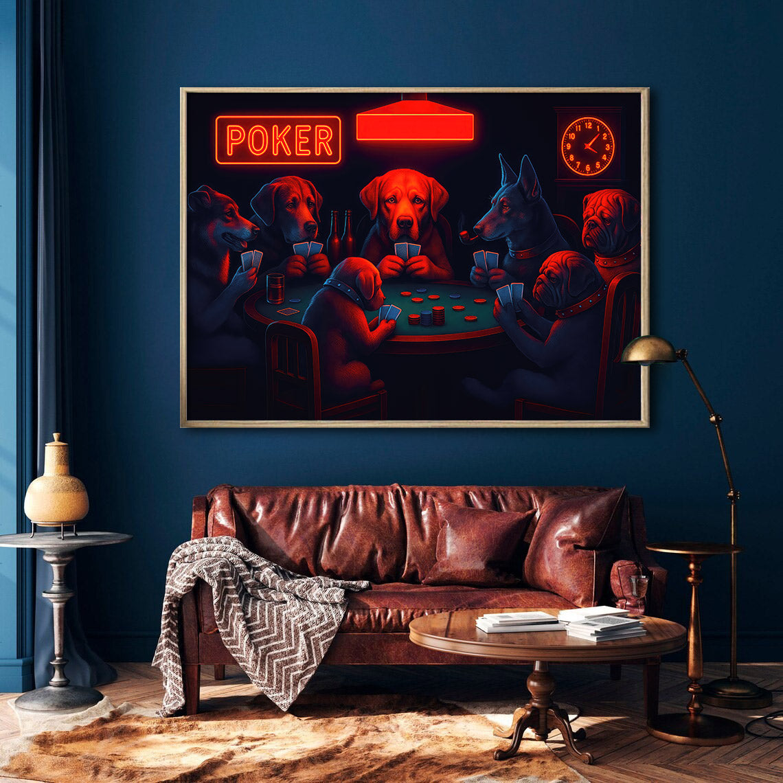 Dogs Playing Poker Poster, Poker Poster For Poker Player, Poker Canvas Wall Art for Game Room Decor