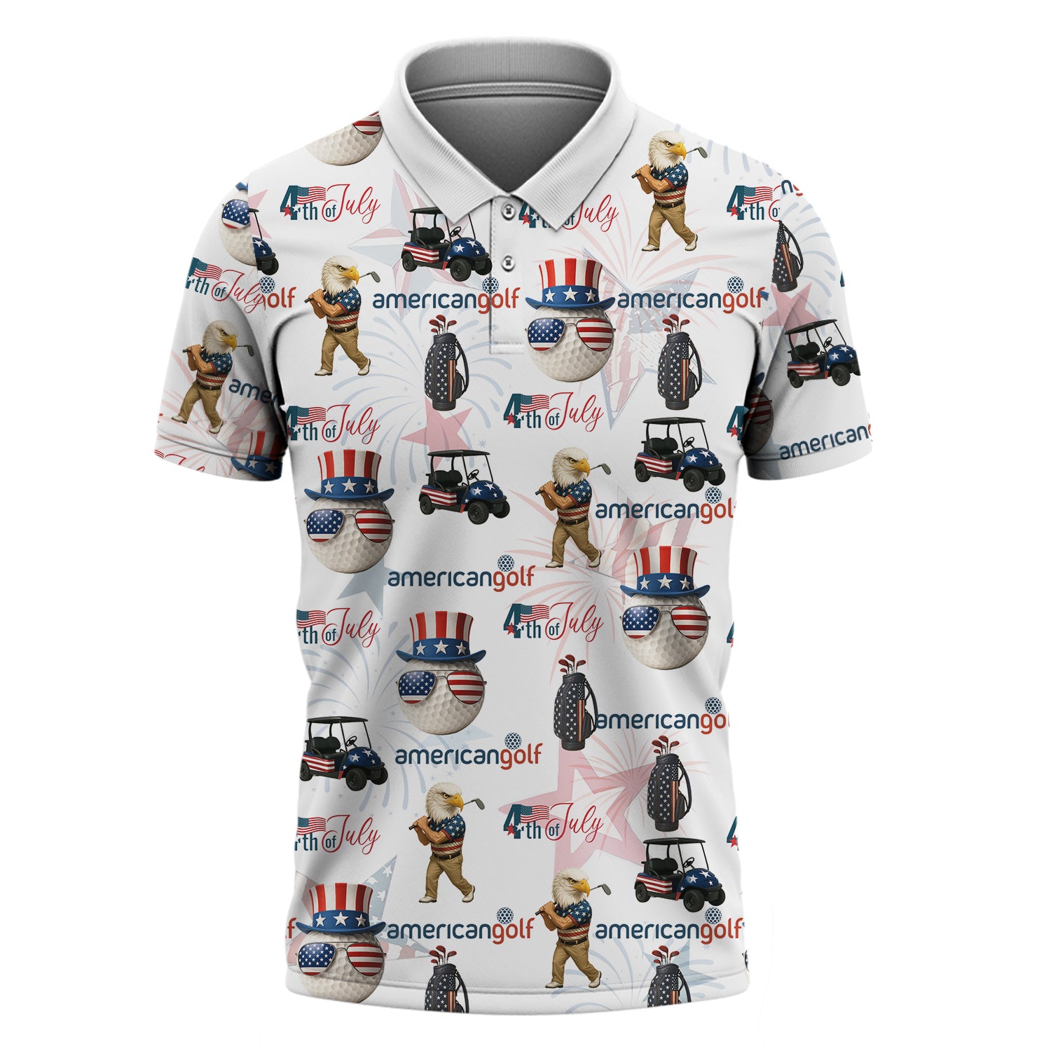 4th Of July Men's Golf Polo Shirt, Fourth Of July Gift, Women's Golf Shirt, Mens Golf Gift