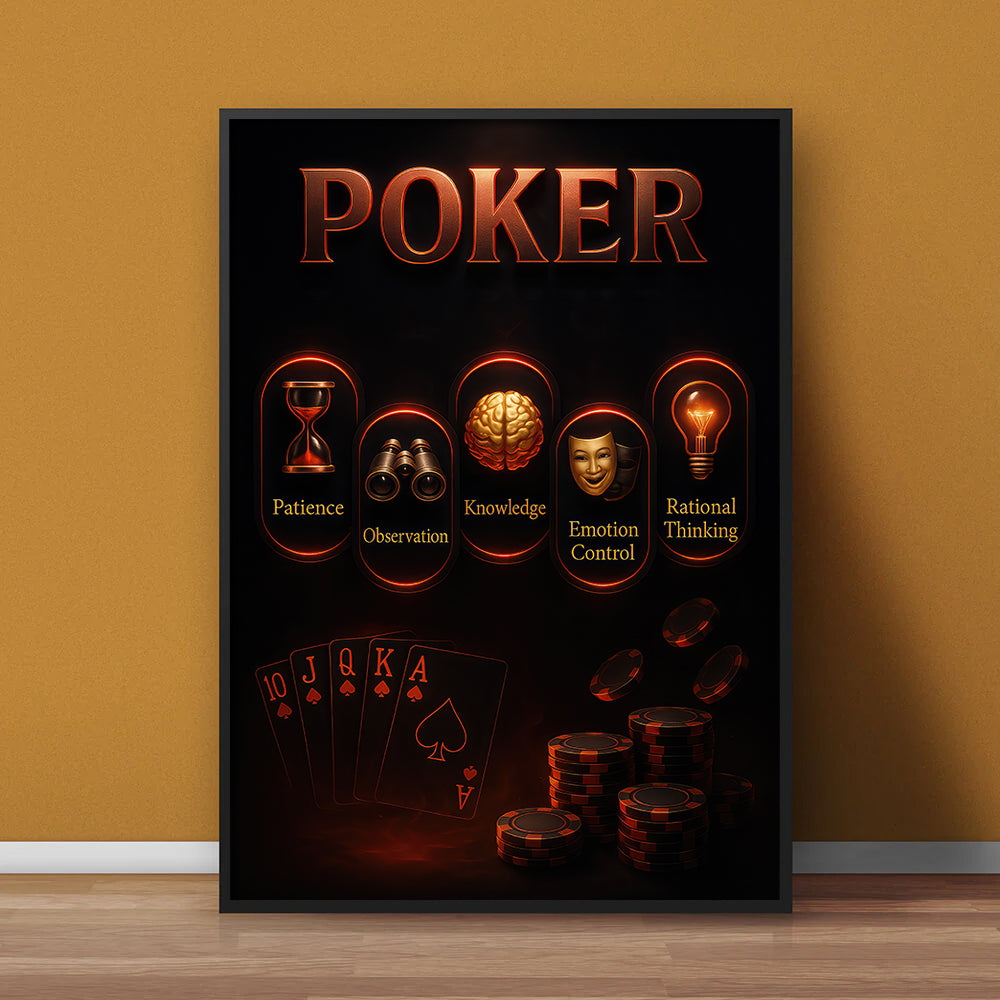Poker Wall Art, Playing Card Poker Poster, Poker Canvas Room Decor