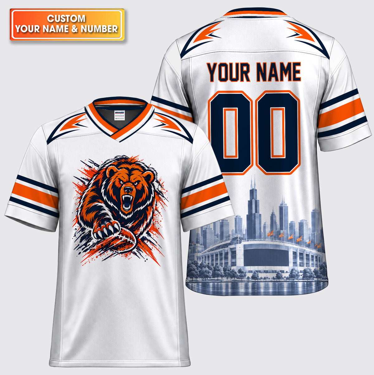 Custom Bear Mascot American Football Jersey