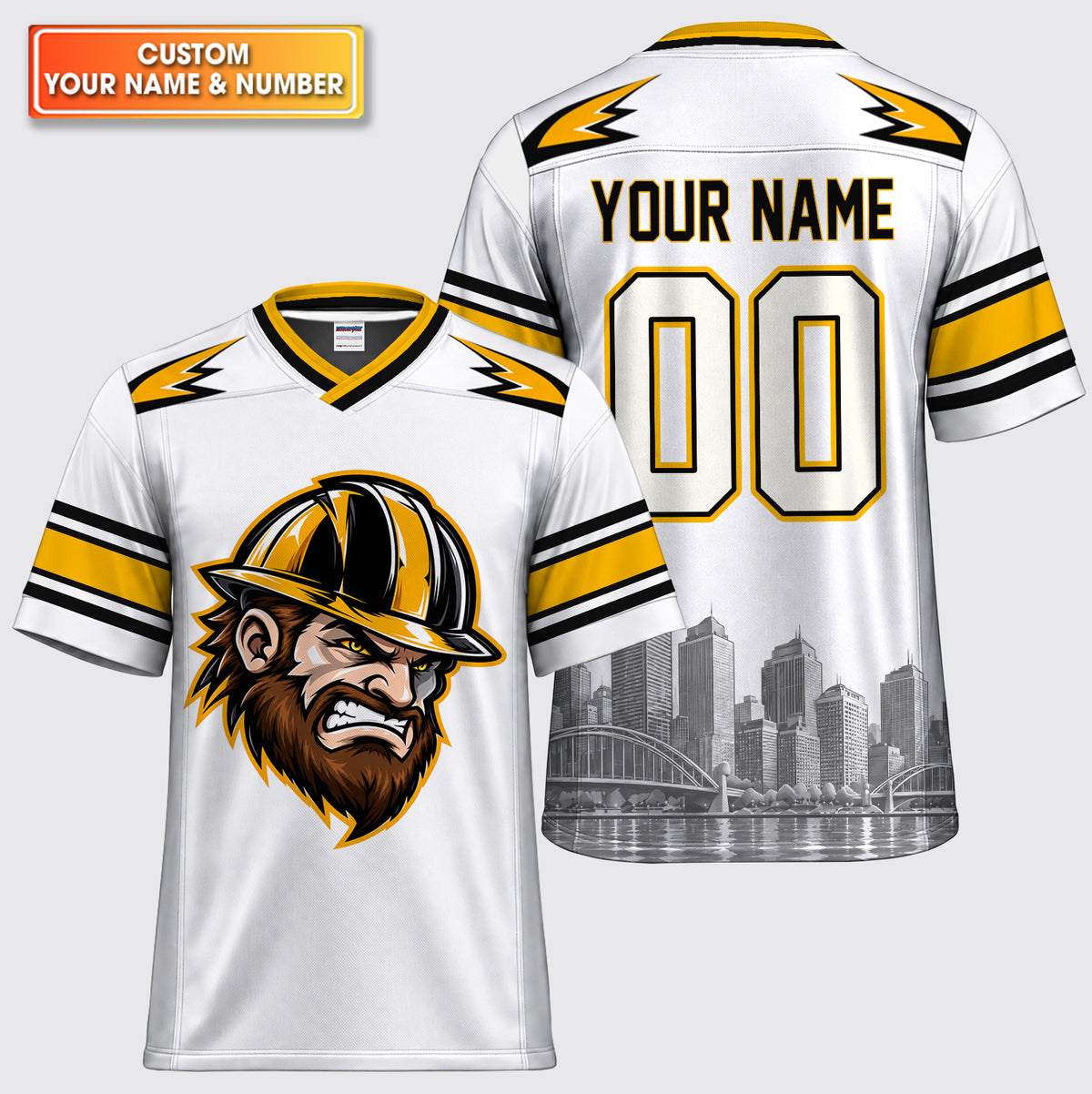 Custom Steelworker Mascot American Football Jersey