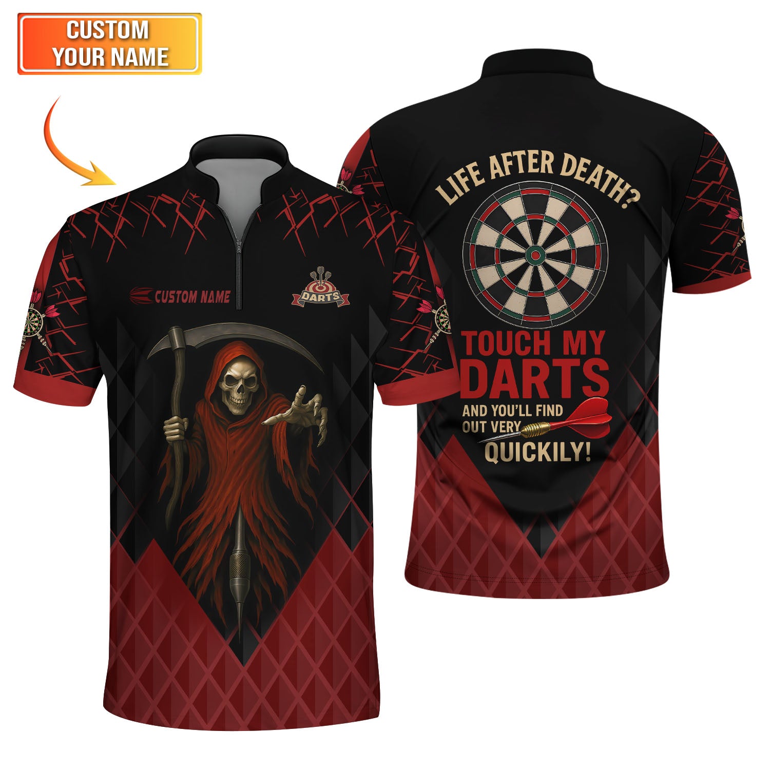 Life After Death Dart - Touch My Darts Shirt, Personalized Darts Jersey, Dart Shirts For Men's