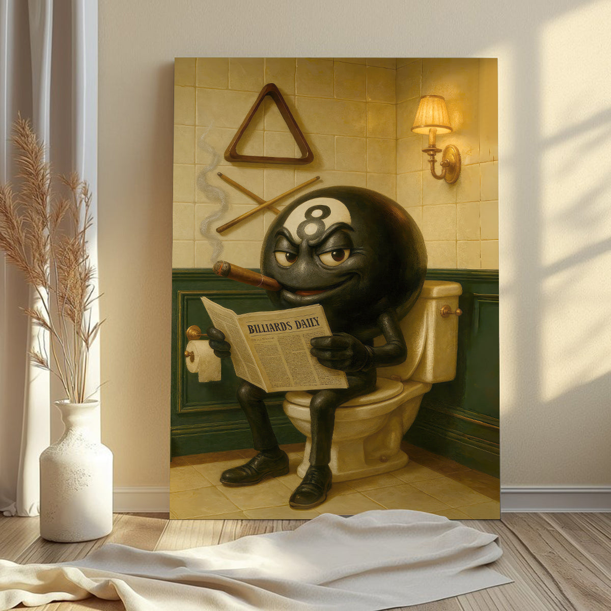 Funny 8 Ball Poster Room Decor, Billiards Canvas Wall Art, Billiards Poster For Pool Player