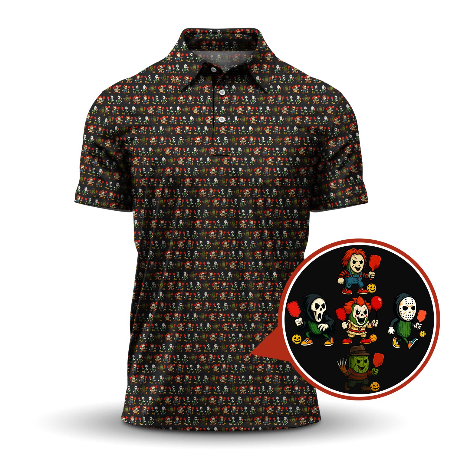 Halloween Pickleball Shirt, Funny Pickleball Shirt, Pattern Pickleball Shirt For Men