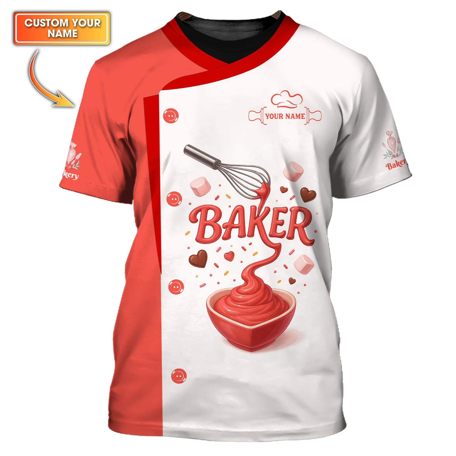 Custom Name Baker Uniform, Baking Shirt Gift For Bakers, Bakers Shirts For Women's
