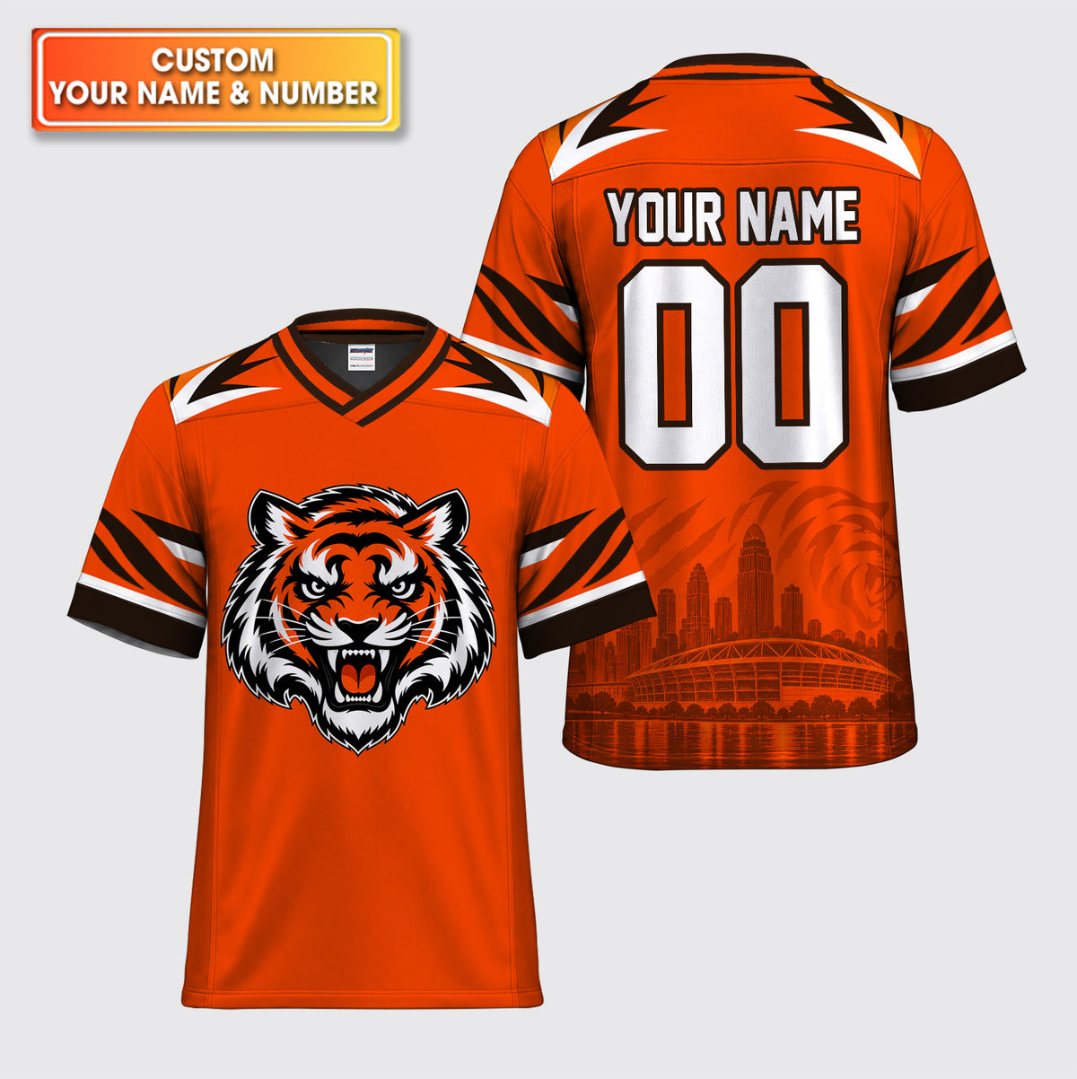 Custom Tiger Mascot American Football Jersey