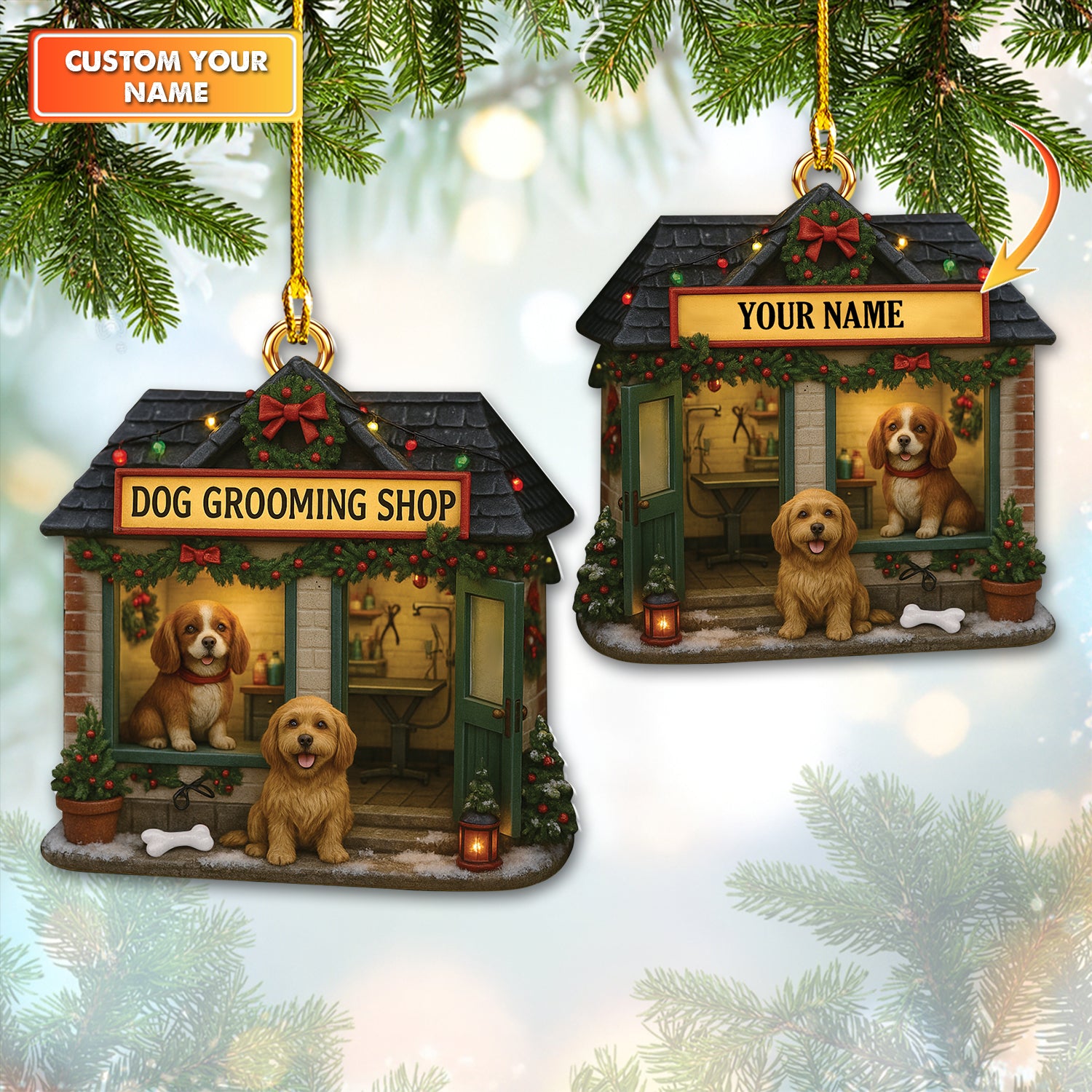 Personalized Groomer Ornament, Custom Name Grooming Ornament, Groomer Christmas Ornaments, Gift For Pet Lover