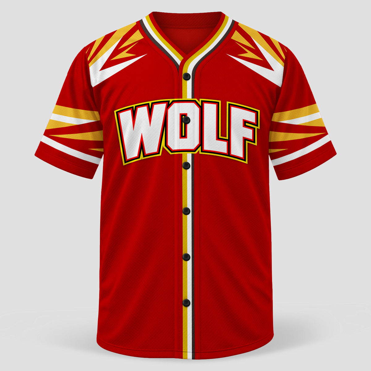 Custom Wolf Baseball Button Up Jersey