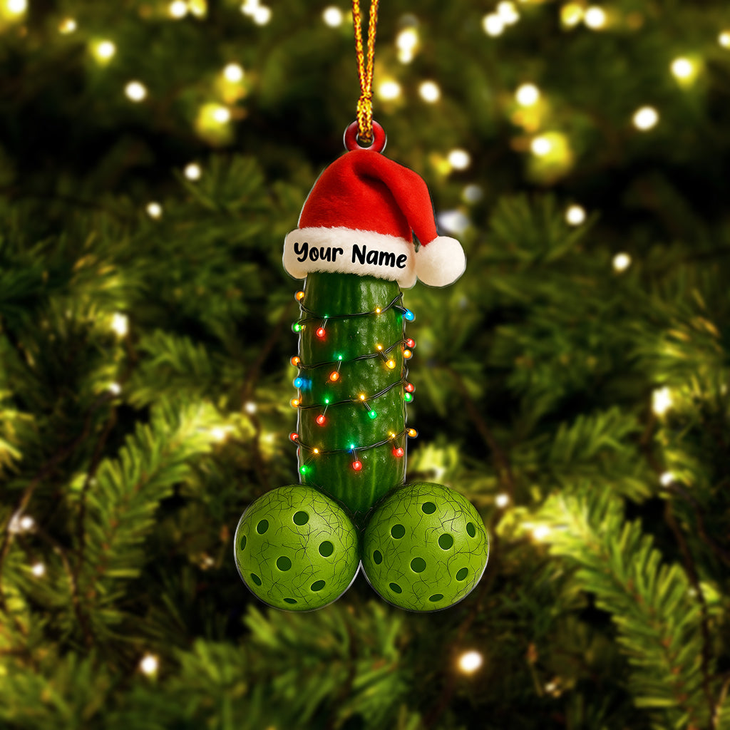 Personalized Pickleball Christmas Tree Ornament, Funny Pickleball Player Custom Name Ornament, Humorous Xmas Decor for Pickleball Lovers