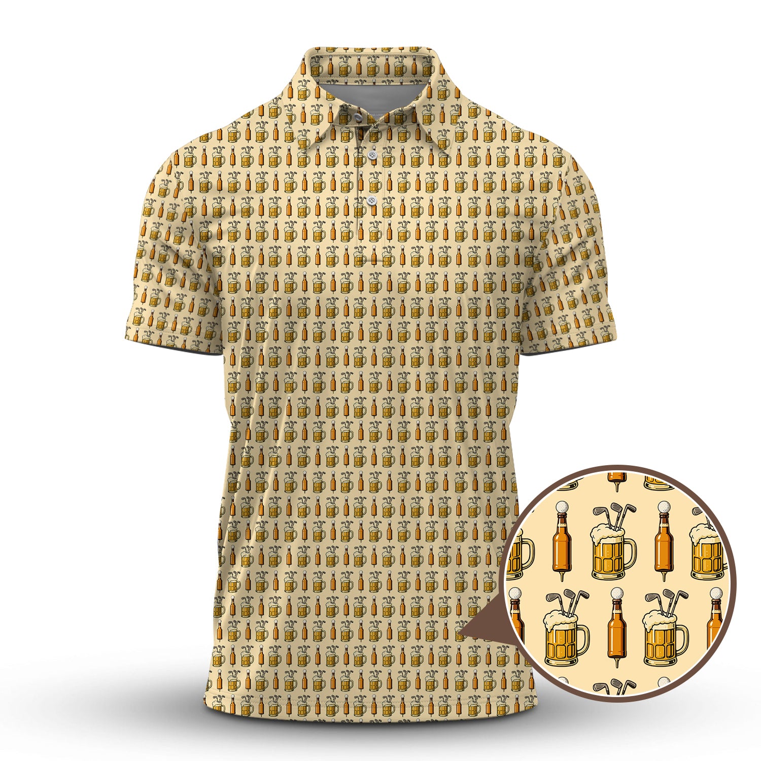 Beer Golf Shirt For Golfer, Pattern Golf Shirt, Funny Golf Shirt For Men, Crazy Golf Shirt