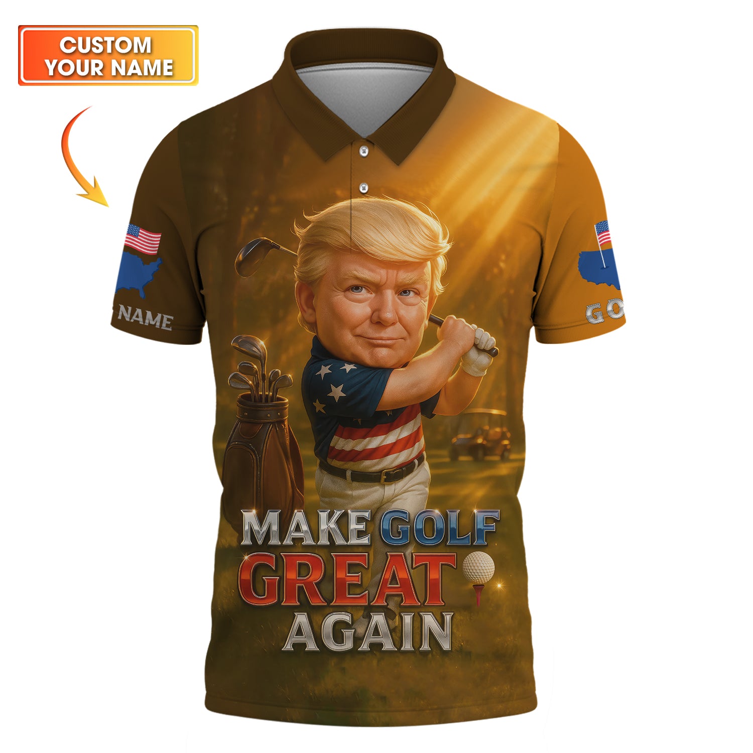 Trump Make Golf Great Again Polo Shirt – Personalized Vintage Golf Shirt for Men