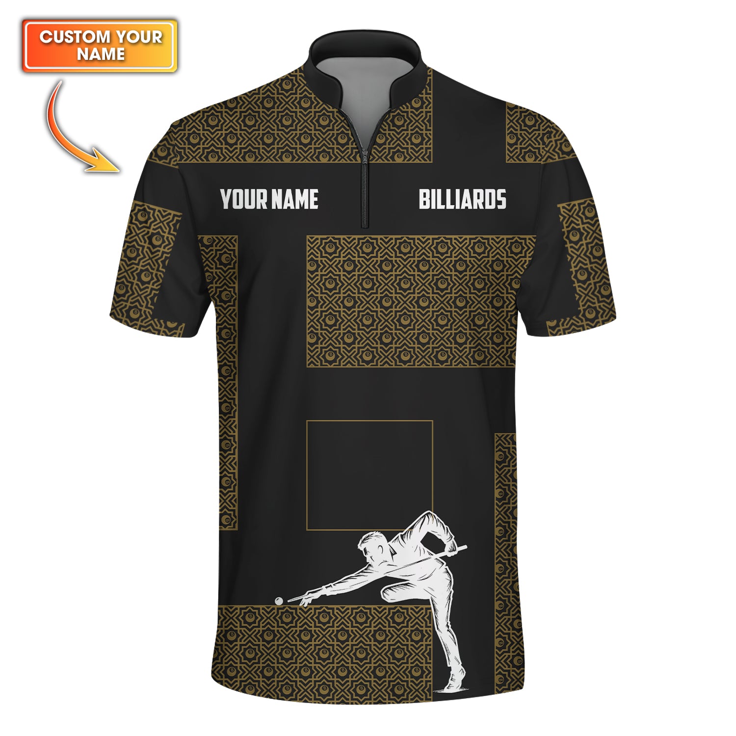 Billiards Jersey for Men, Custom Pool Player Shirt, Gift For Billiards Lovers