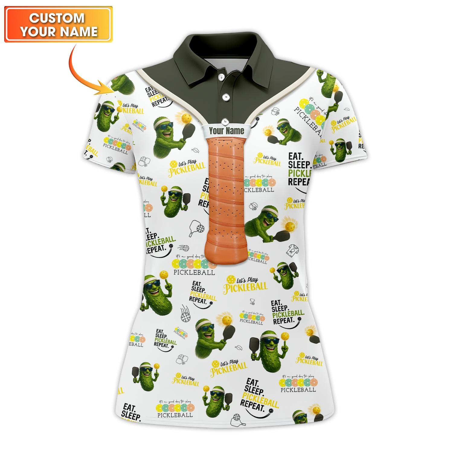 'Eat Sleep Pickleball Repeat' - Let's Play Pickleball Custom Shirt Men's and Women - Outfit Pickleball Paddles Pickle Funny Design