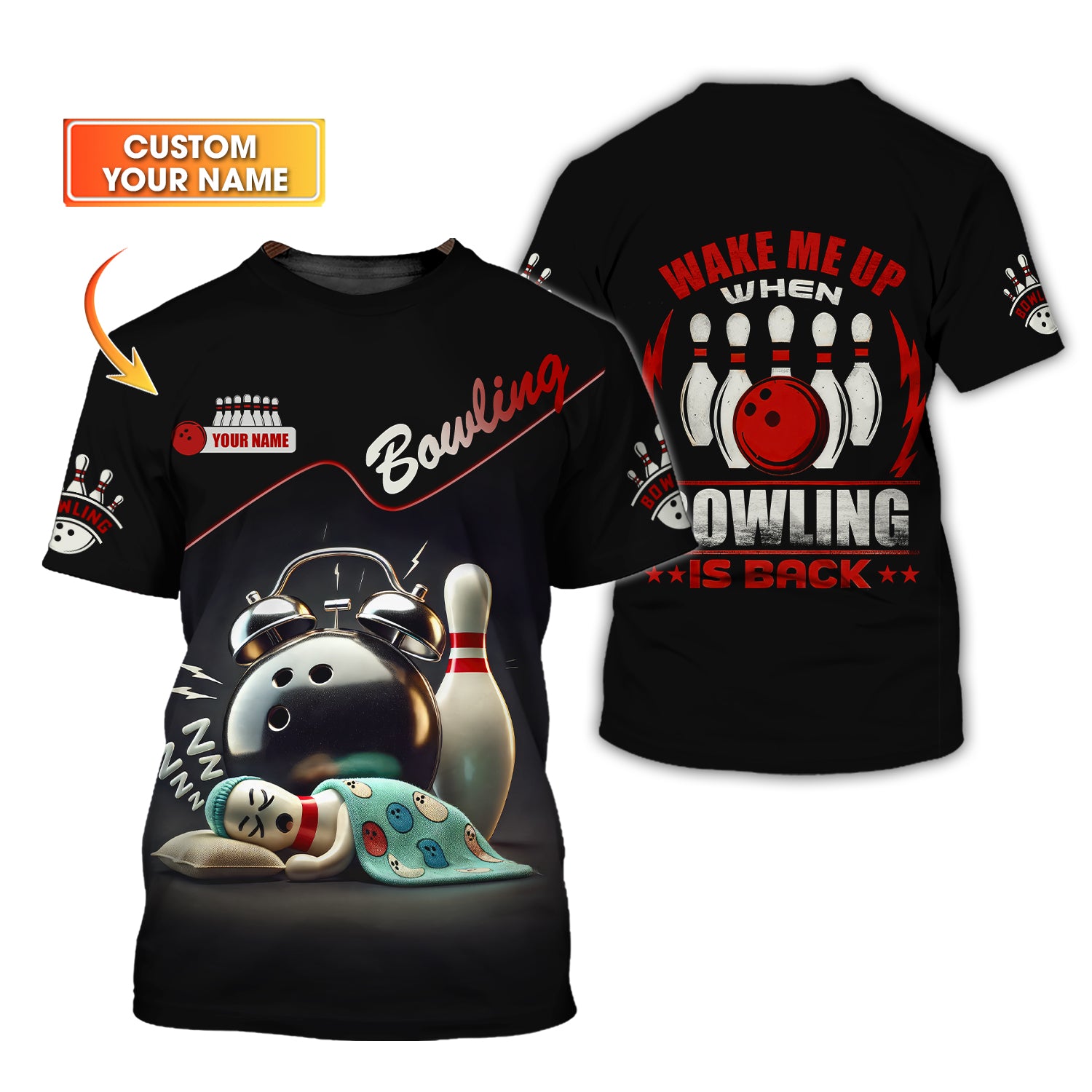 Wake Me Up When Bowling Is Back Custom Bowling Jersey, Bowling Shirts for Men, Bowling Team Shirts