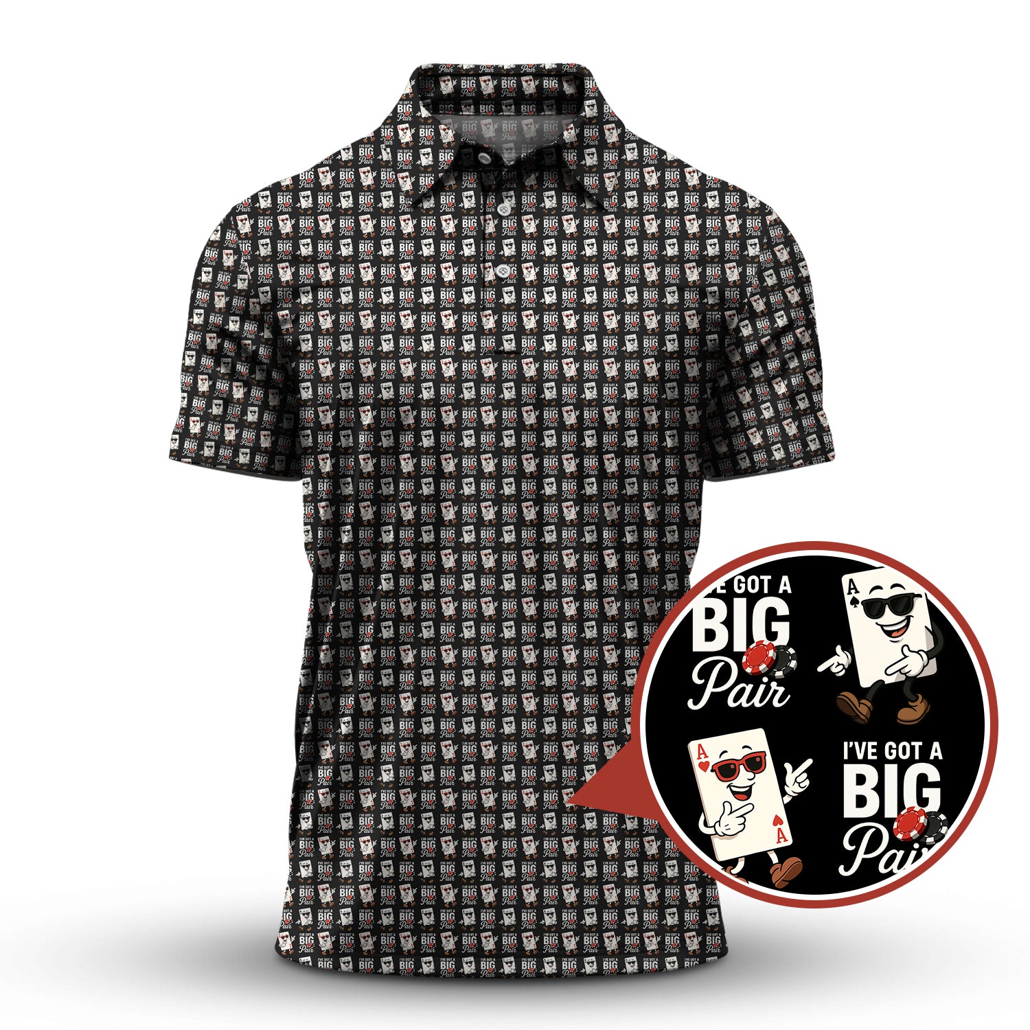 Funny Poker T-Shirt, I’ve Got A Big Pair Pattern Poker Shirt, Gift For Poker Player