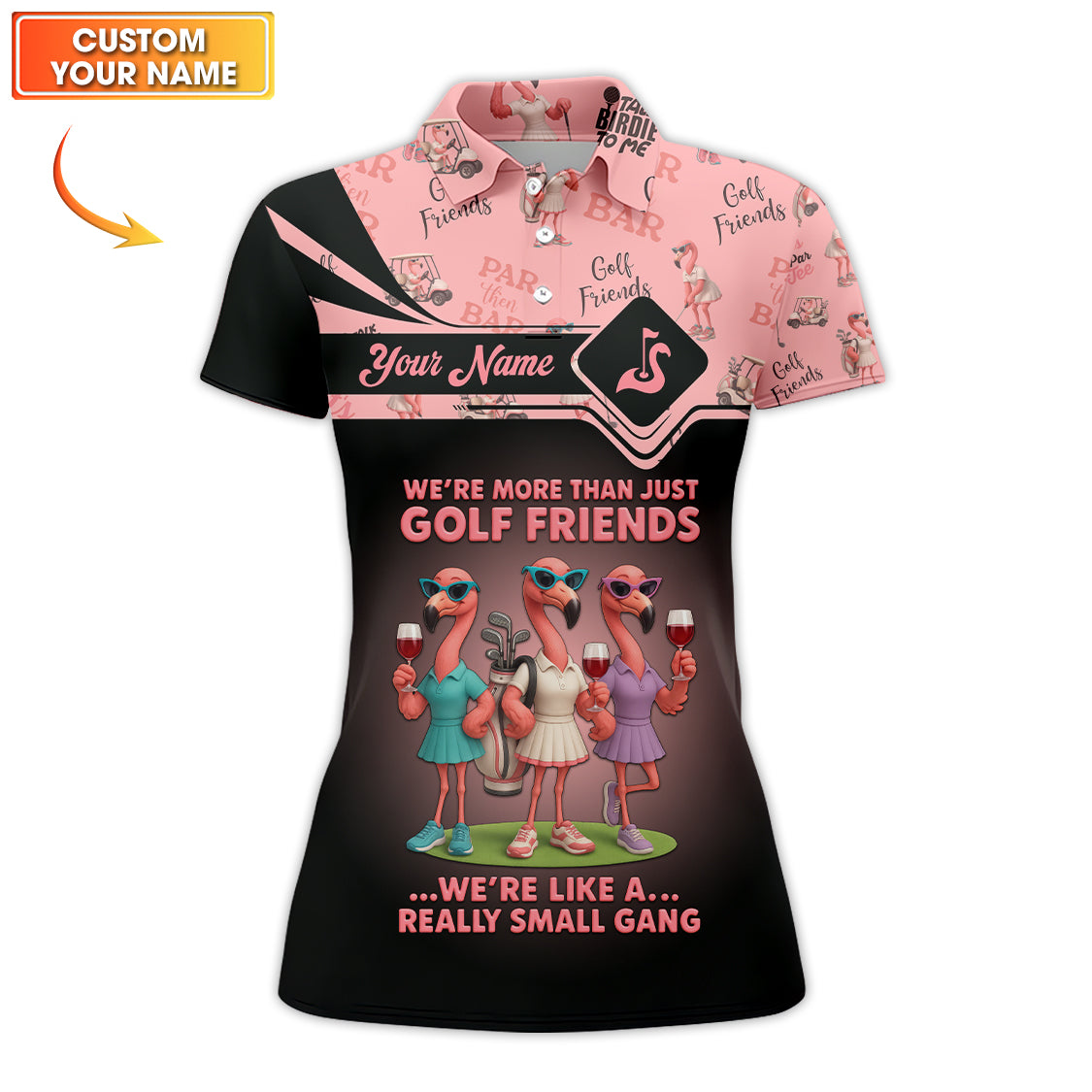 We're More Than Just Golf Friends Women Golf Shirts, Flamingo Pink Pattern Golf Shirts