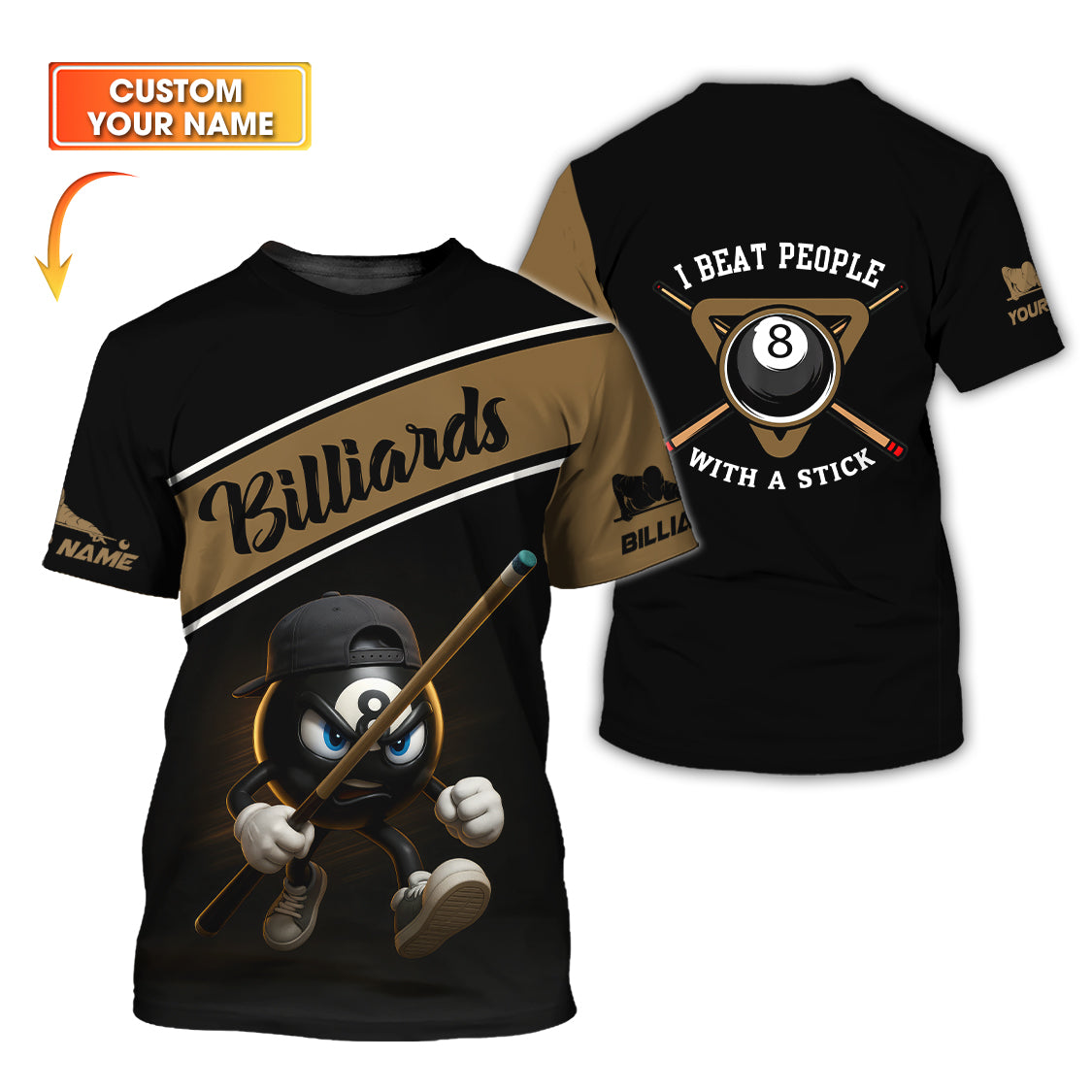 I Beat People With A Stick Funny Pool Shirts, Custom Pool Jersey