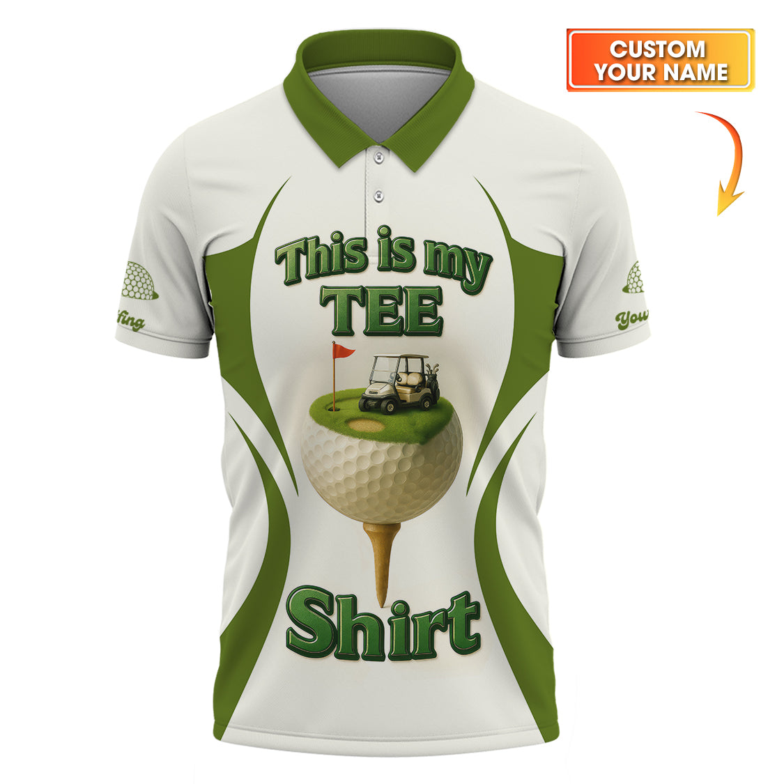 Personalized Name Funny Golf Shirt, This Is My Tee Shirt, Men’s Golf Shirts, Golf Gift For Golfers