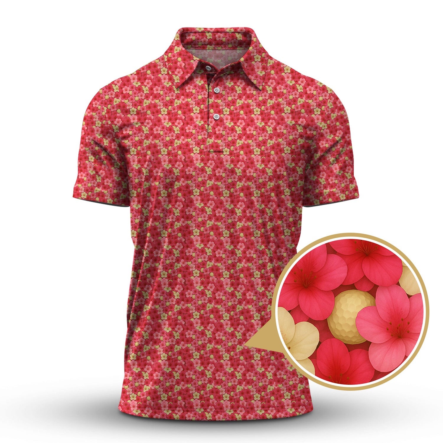 Azalea Golf Shirt, Pattern Golf Shirt, Golf Gift For Golfers