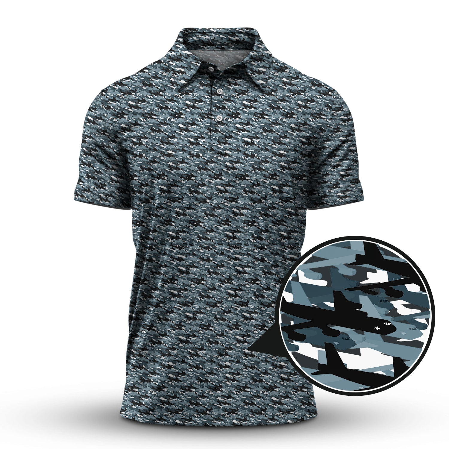 Camo Pattern Golf Shirt, Crazy Golf Shirt For Golfer, Golf Shirts For Men