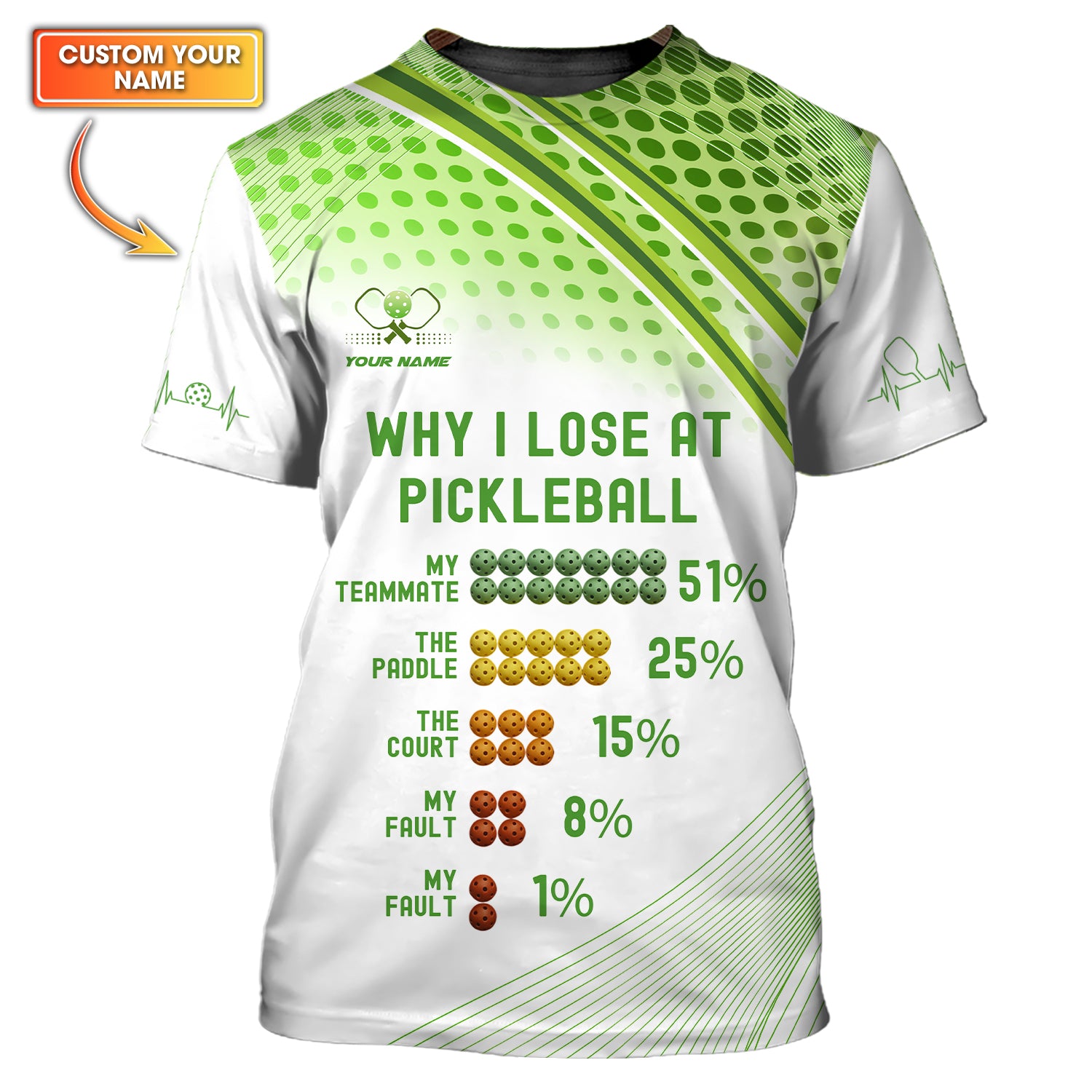 Custom Name Funny Pickleball Shirt, Why I Lose at Pickleball Shirts, Gift For Pickleball Lovers