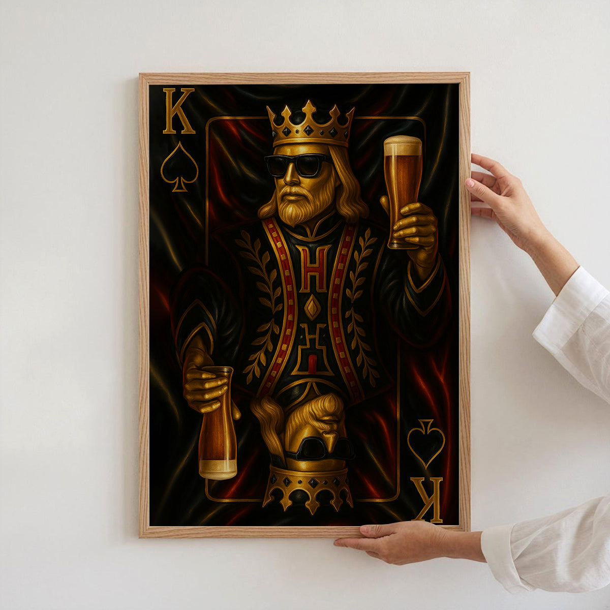 Poker Poste, King Of Spades Playing Card Poker Wall Art, Poker Canvas For Game Room, Gift For Poker Lover