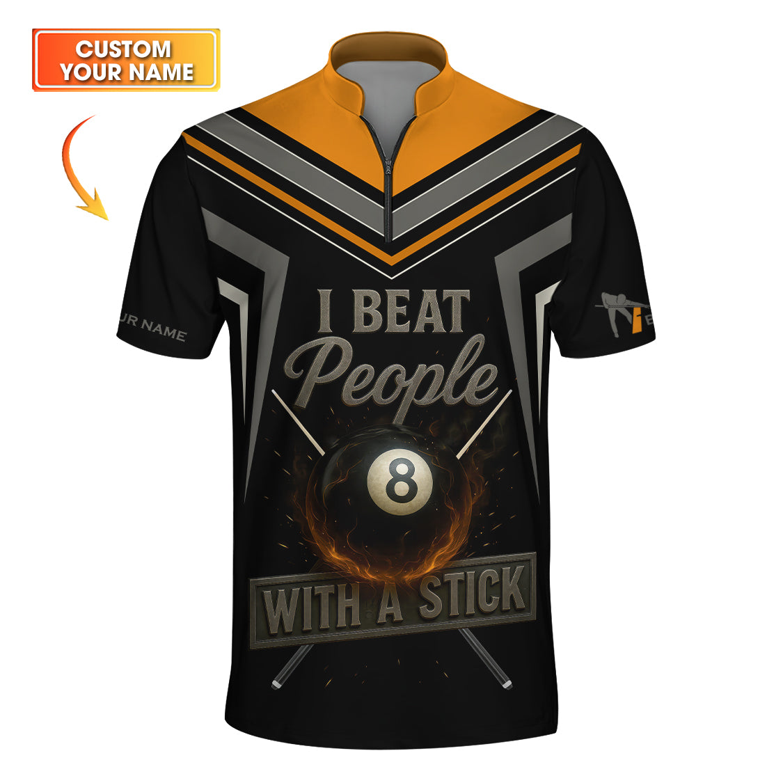 I Beat People With A Stick Billiards Shirt, Funny Custom Pool Player Jersey, 8 Ball Billiards Shirts Gift for Men