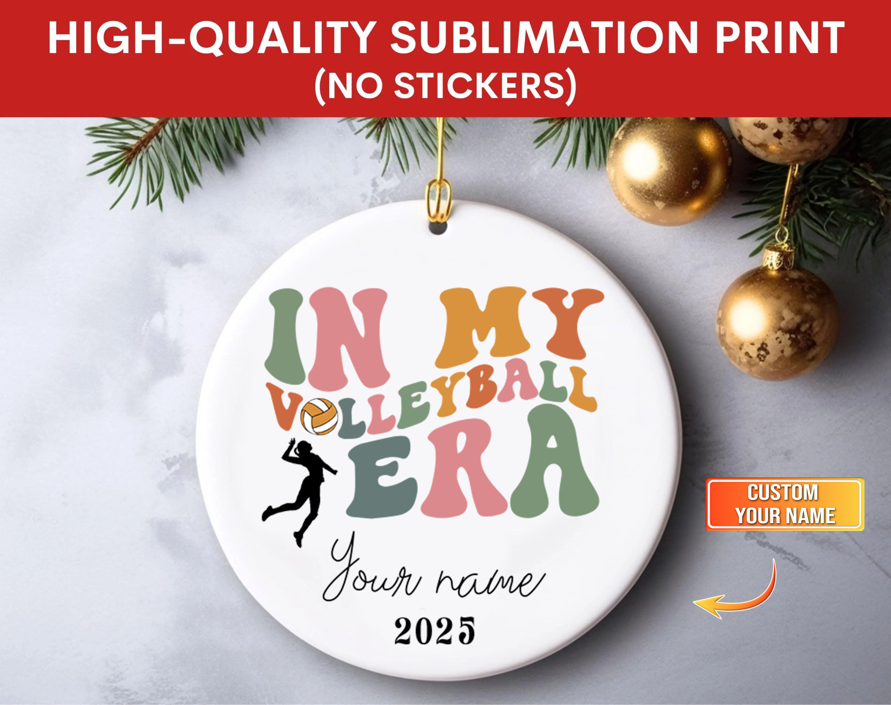 Volleyball Christmas Ornament, In My Volleyball Era Personalized Gift for Volleyball Player