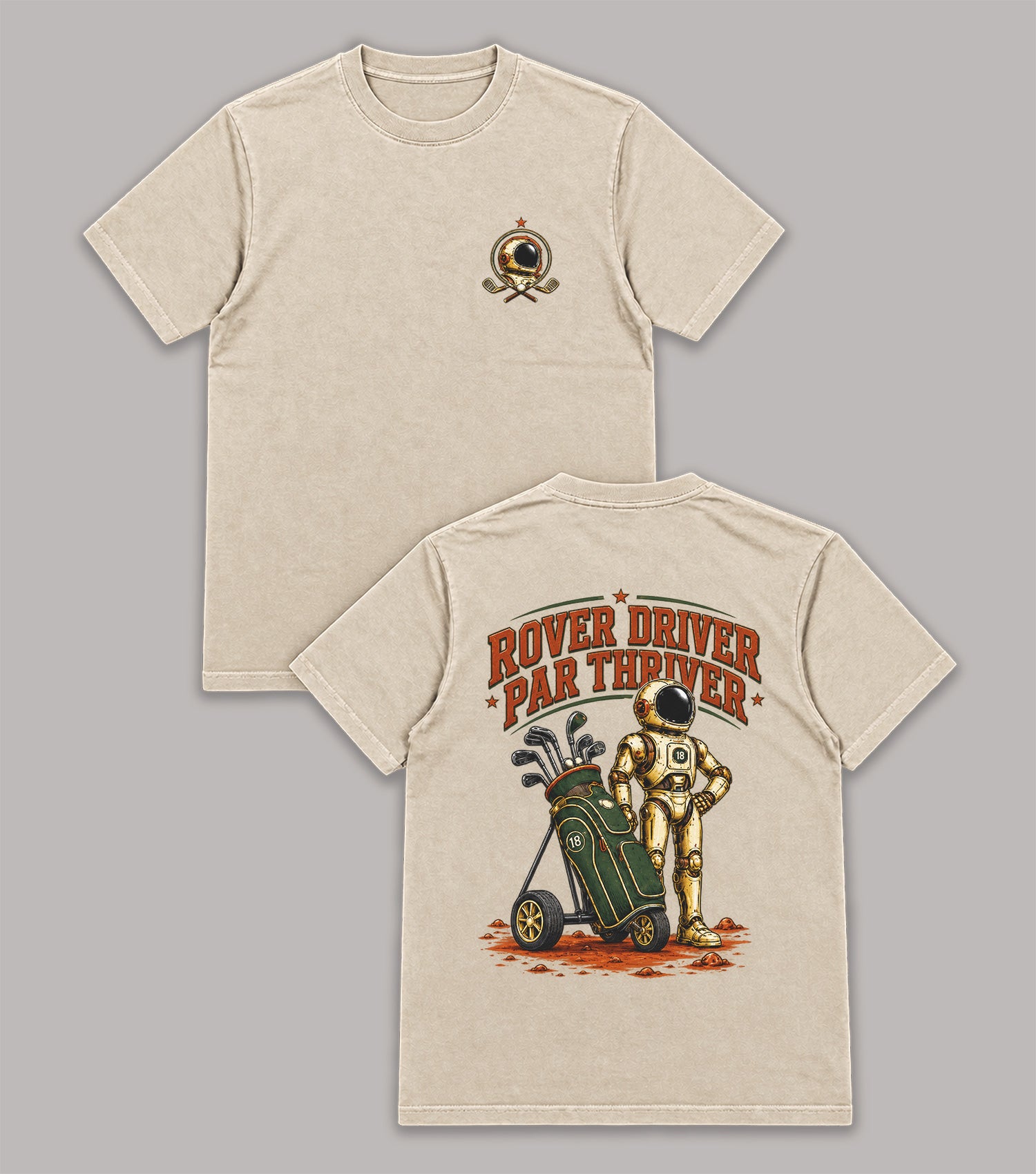 Rover Driver Par Thriver Astronaut Golf T-Shirt