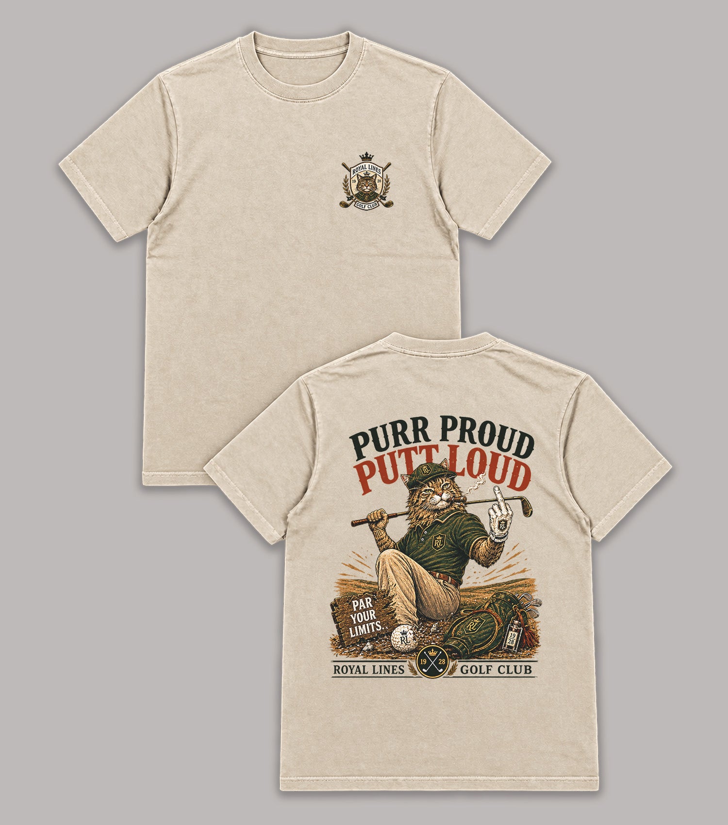 Purr Proud Putt Loud Cat Golf T-Shirt