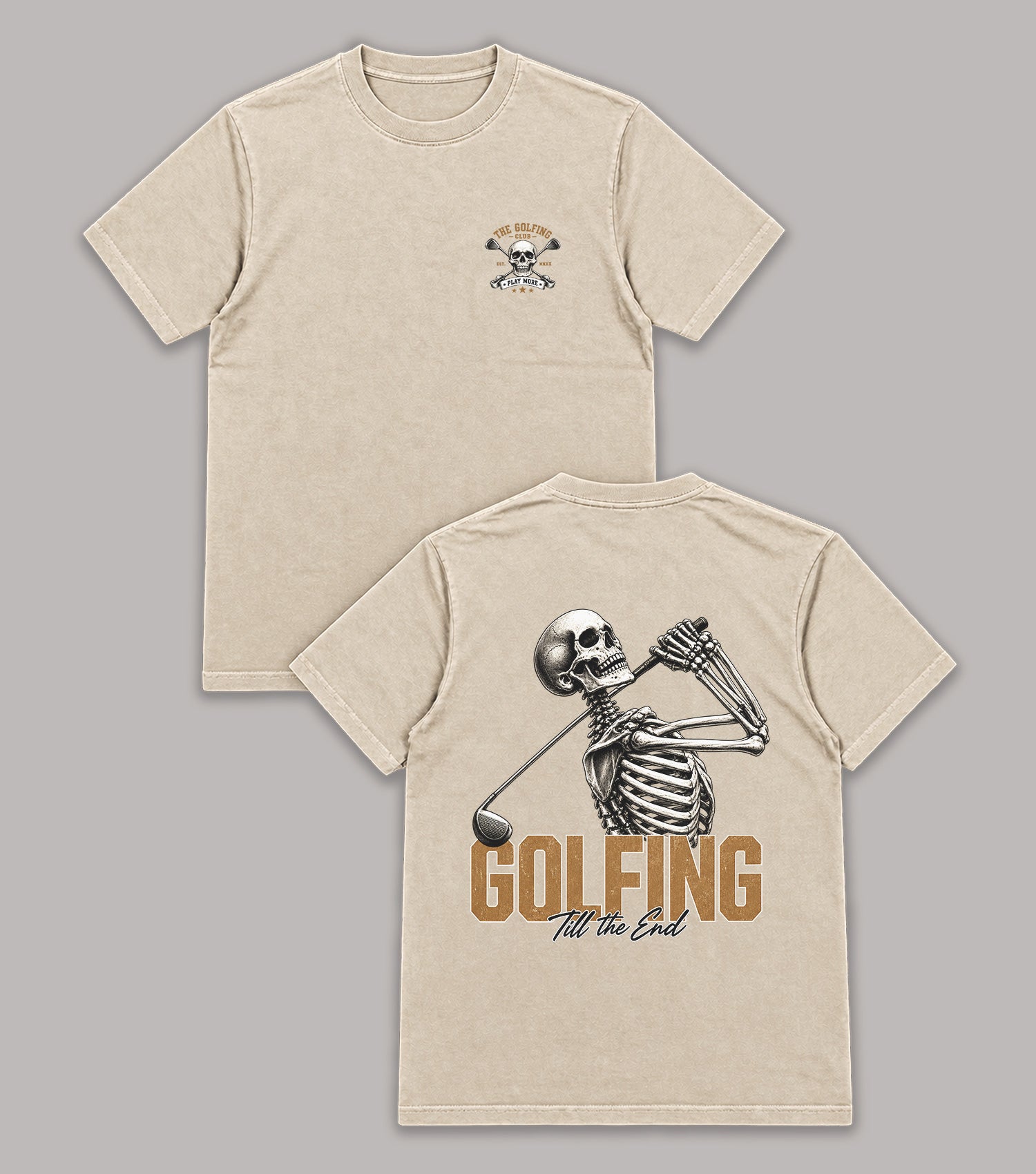 Golfing Till The End Skeleton Golf T-Shirt