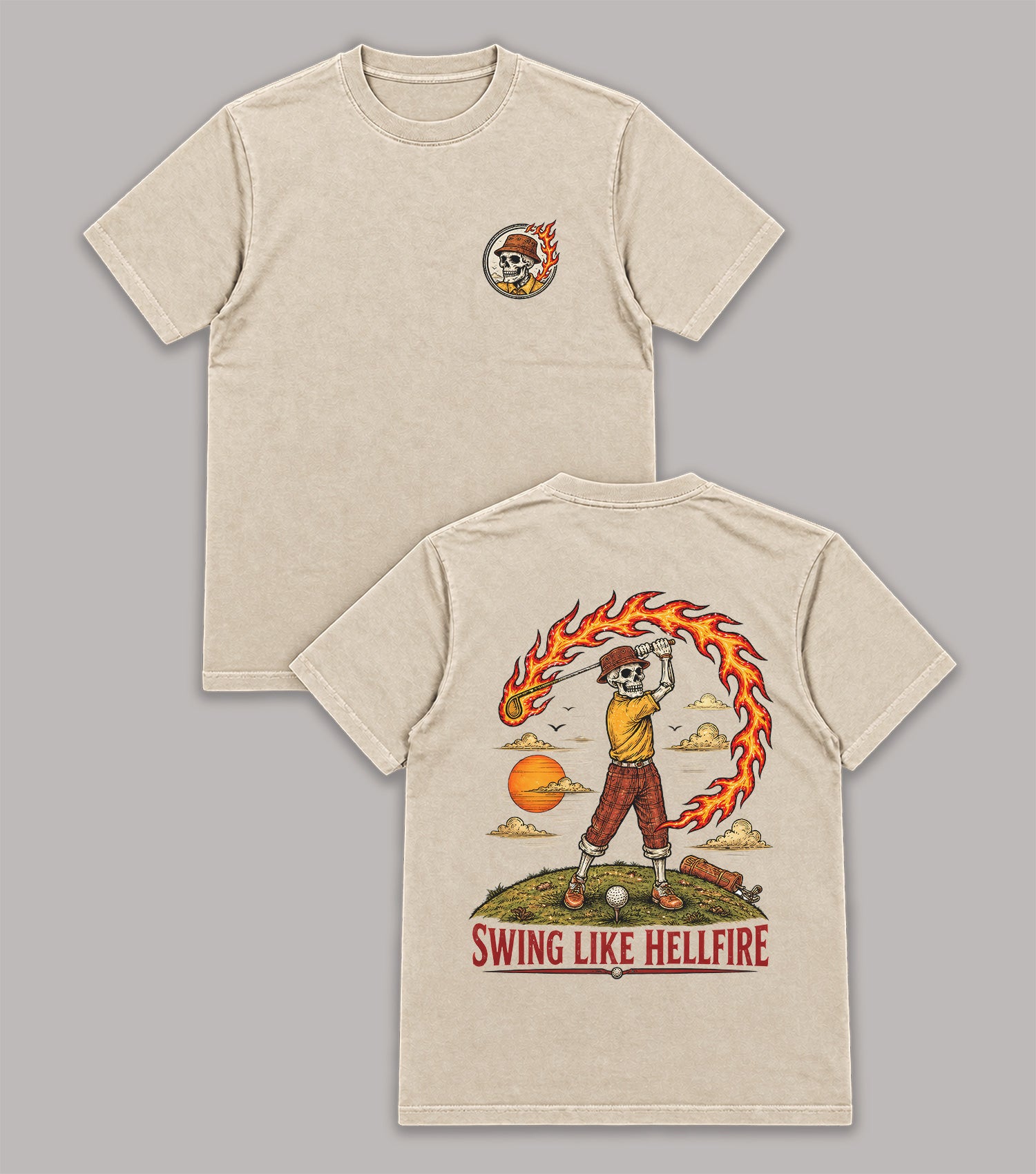 Swing Like Hellfire Skeleton Golf T-Shirt