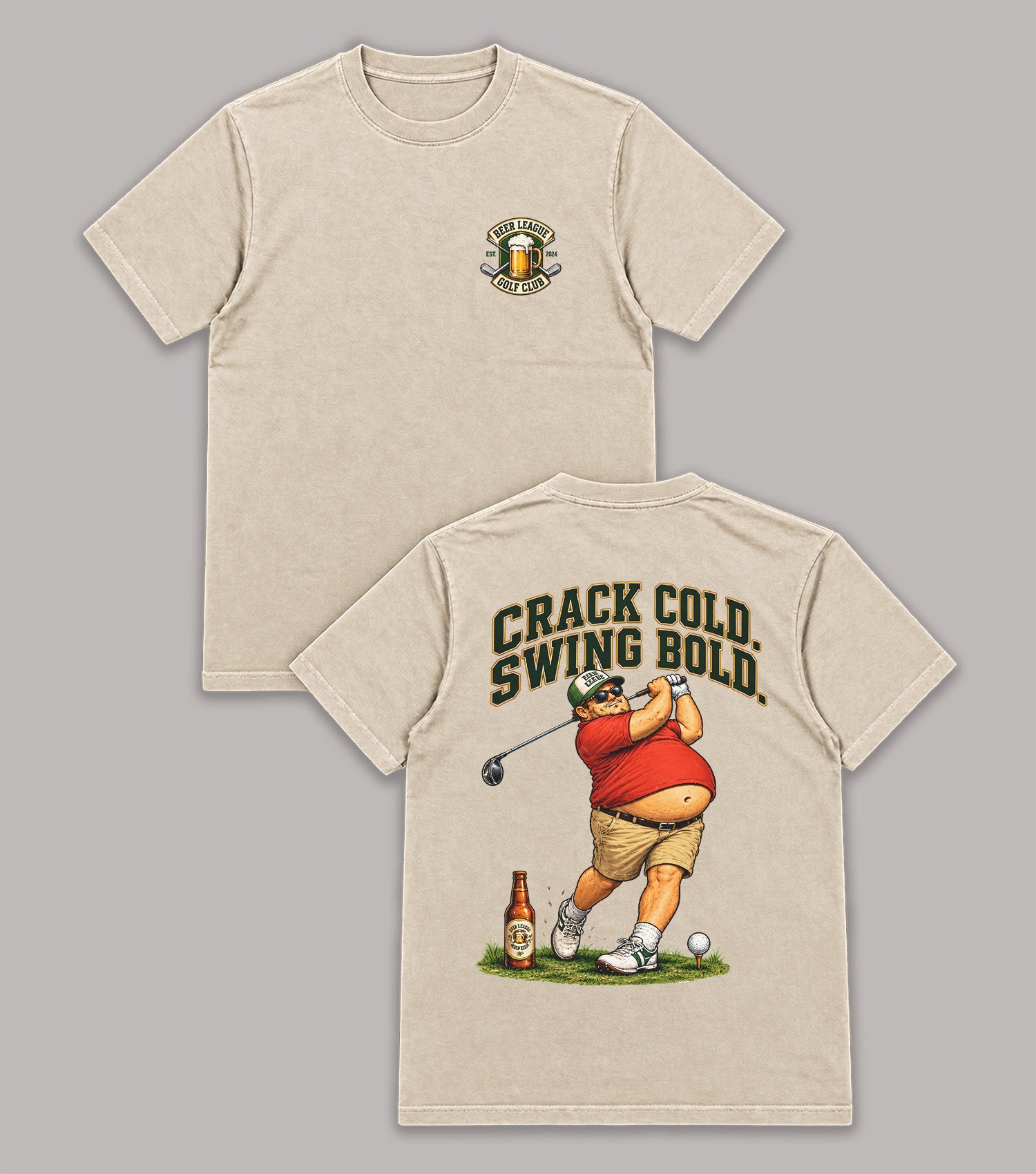 Crack Cold Swing Bold Beer Golf T-Shirt