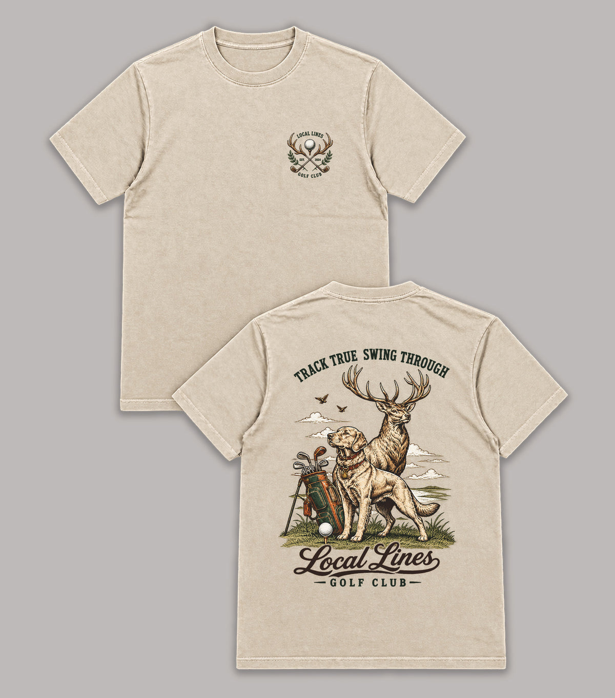 Track True Swing Through Hunting Dog Golf T-Shirt