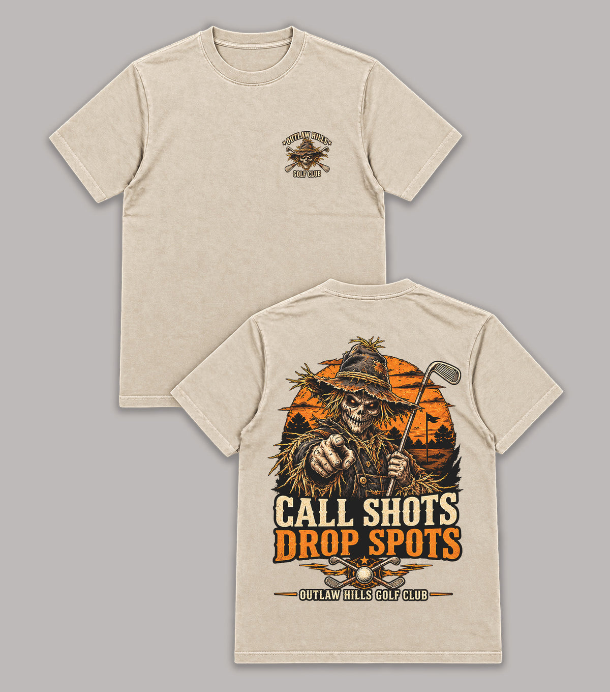 Call Shots Drop Spots Scarecrow Golf T-Shirt