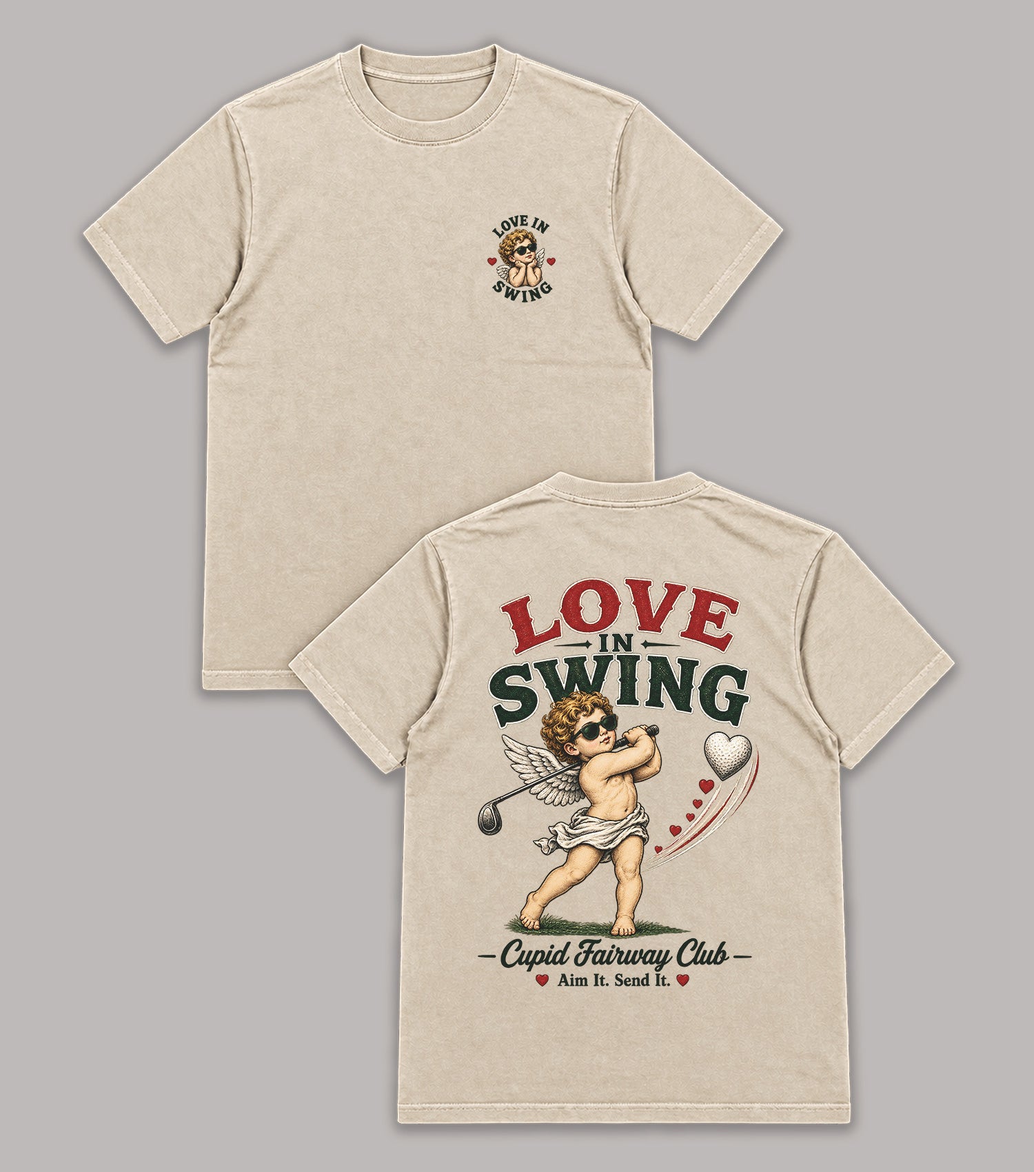 Love In Swing Cupid Golf T-Shirt
