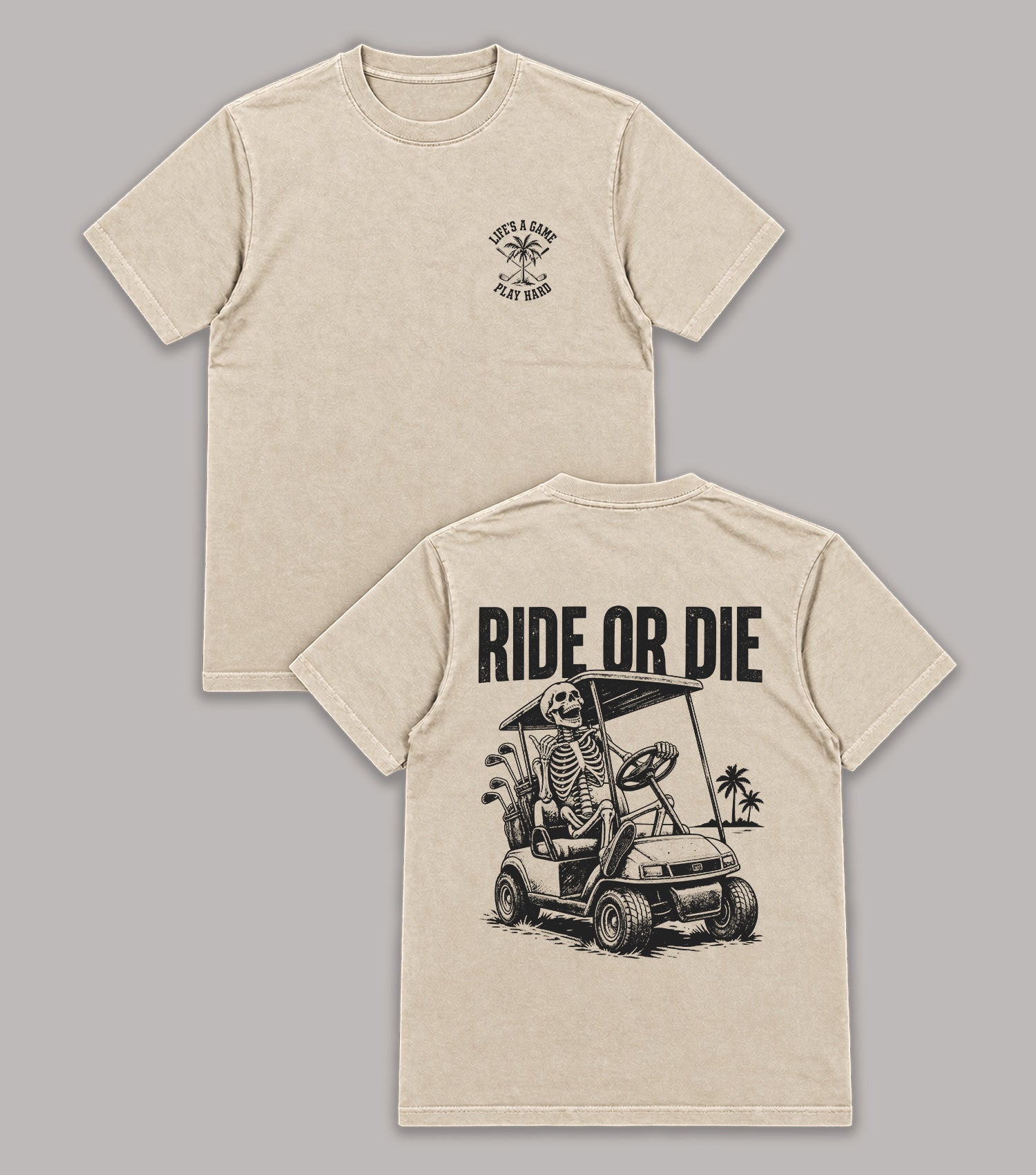 Ride Or Die Skeleton Golf T-Shirt