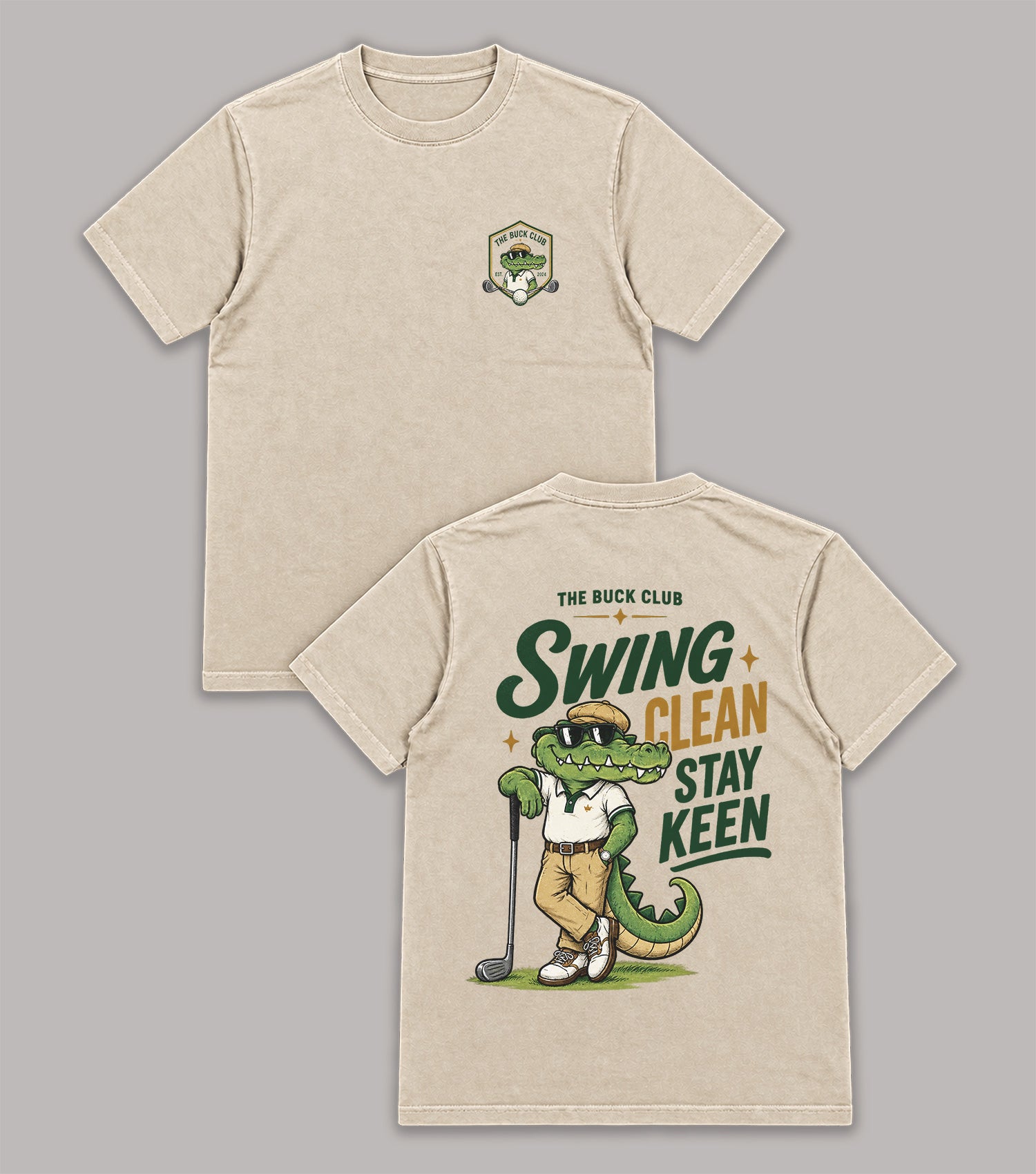 Swing Clean Stay Keen Alligator Golf T-Shirt