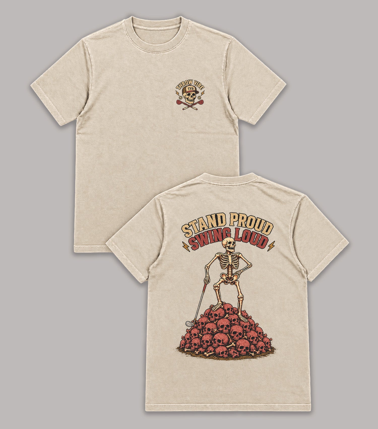 Stand Proud Swing Loud Skeleton Golf T-Shirt