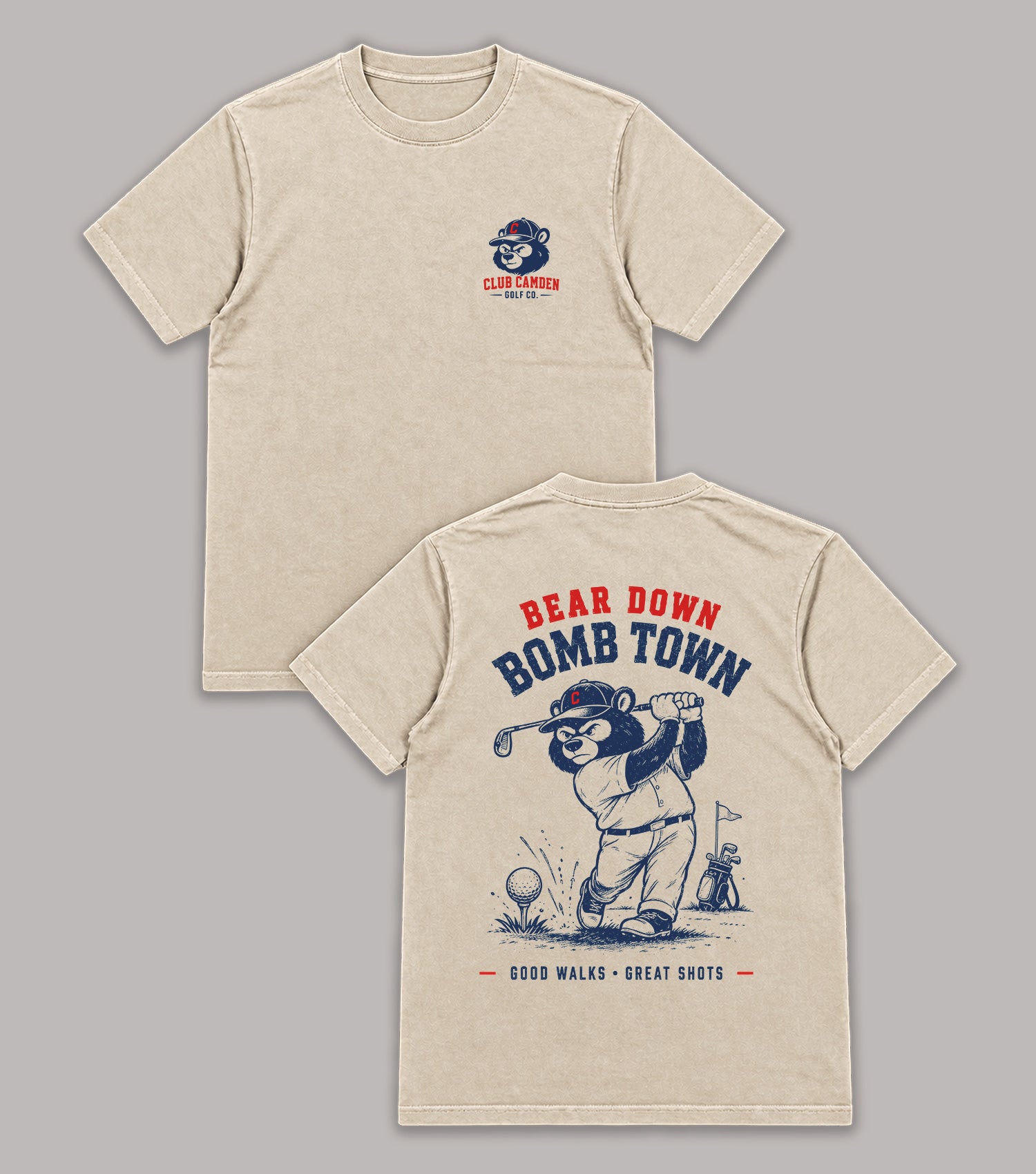 Bear Down Bomb Town Golf T-Shirt