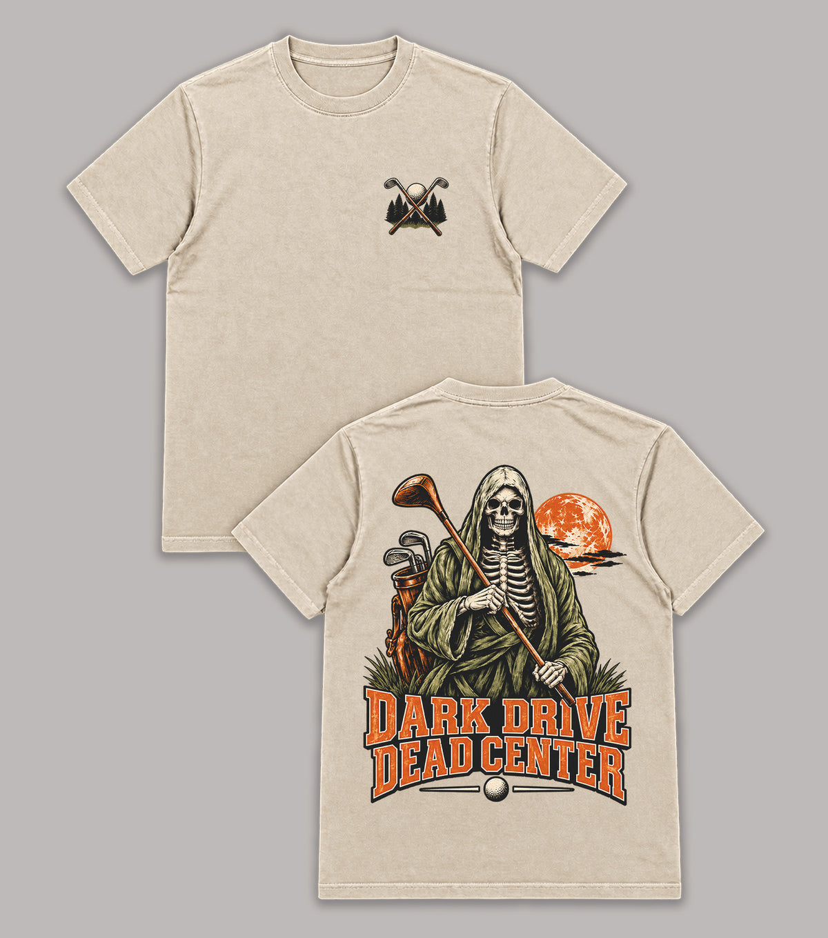 Dark Drive Dead Center Grim Reaper Golf T-Shirt
