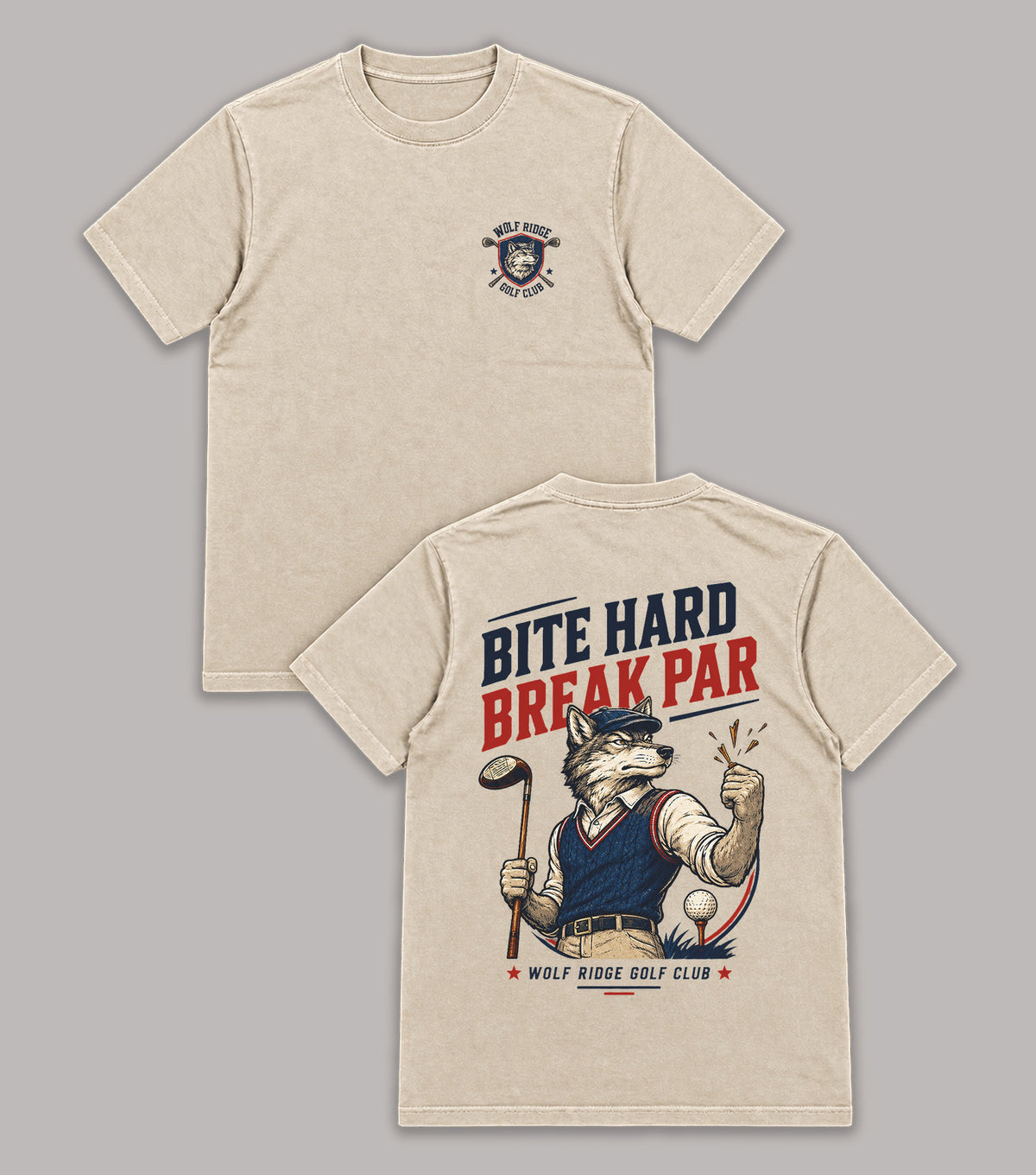 Bite Hard Break Par Wolf Golf T-Shirt