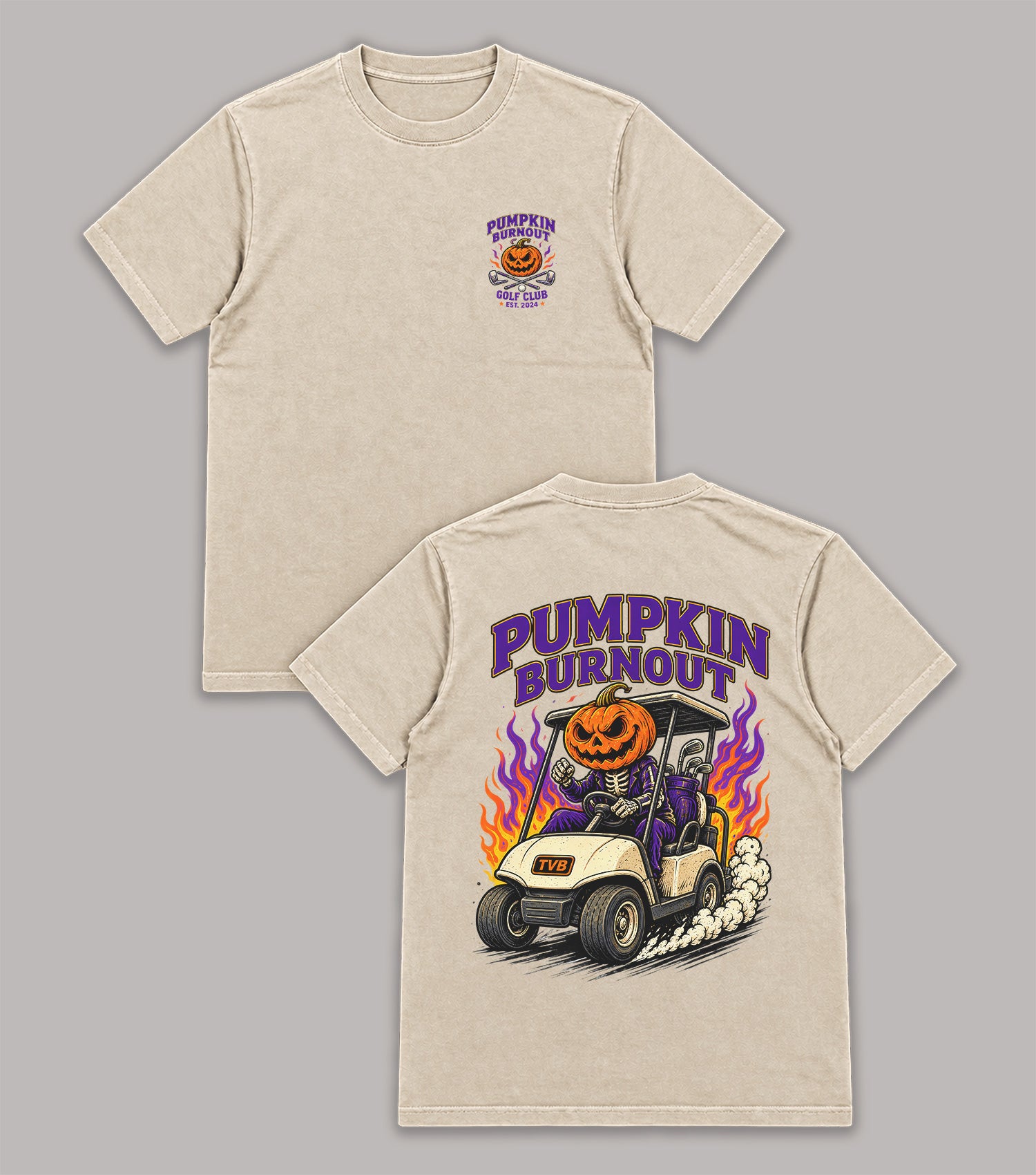 Pumpkin Burnout Halloween Golf T-Shirt