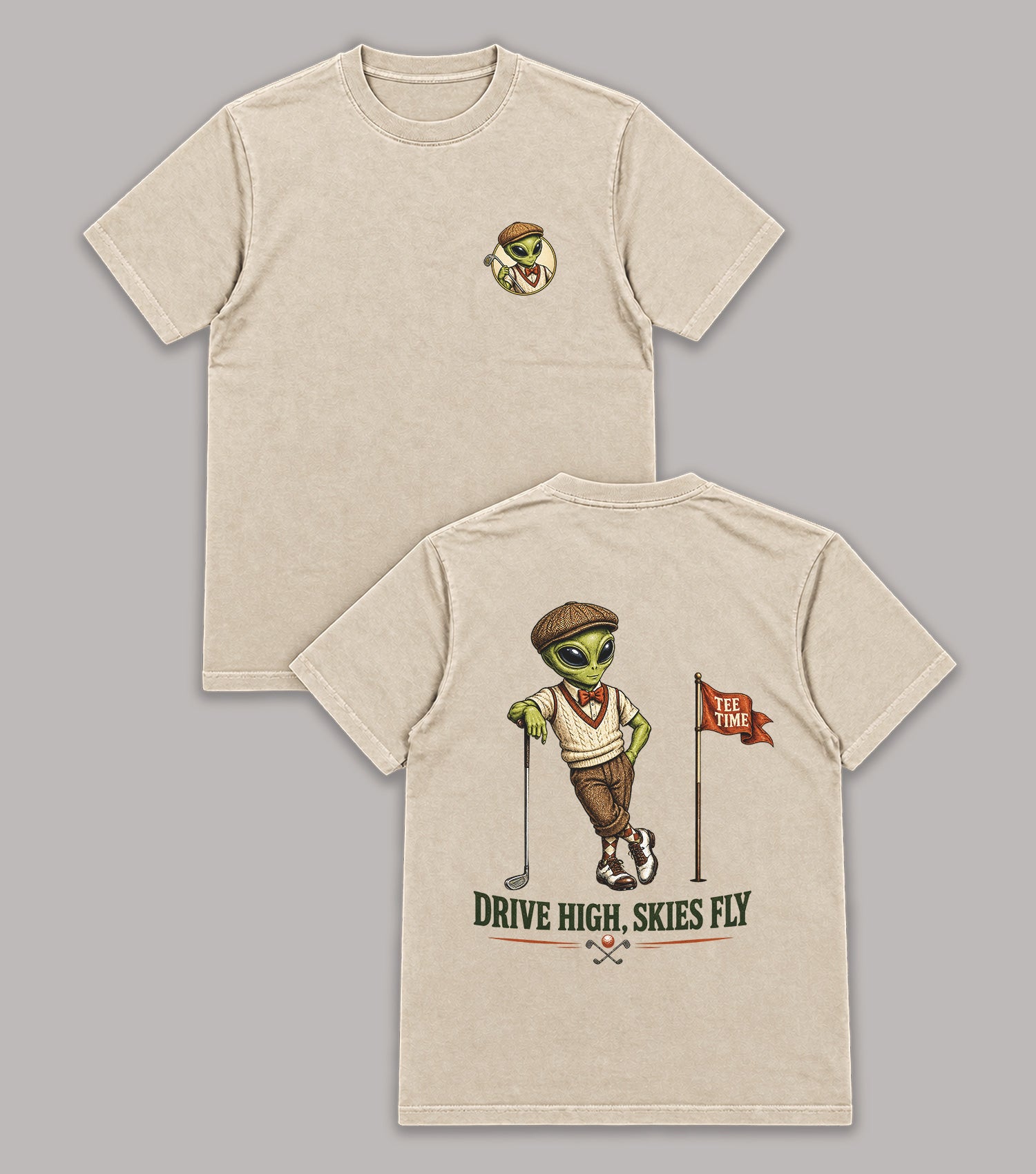 Drive High, Skies Fly Alien Golf T-Shirt