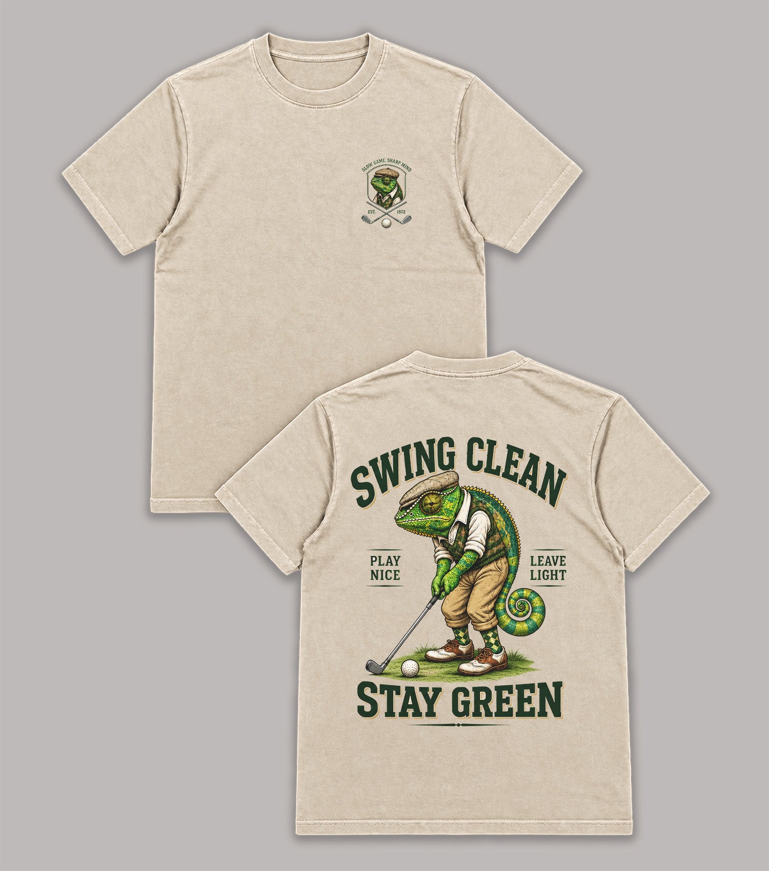 Swing Clean Stay Green Chameleon Golf T-Shirt
