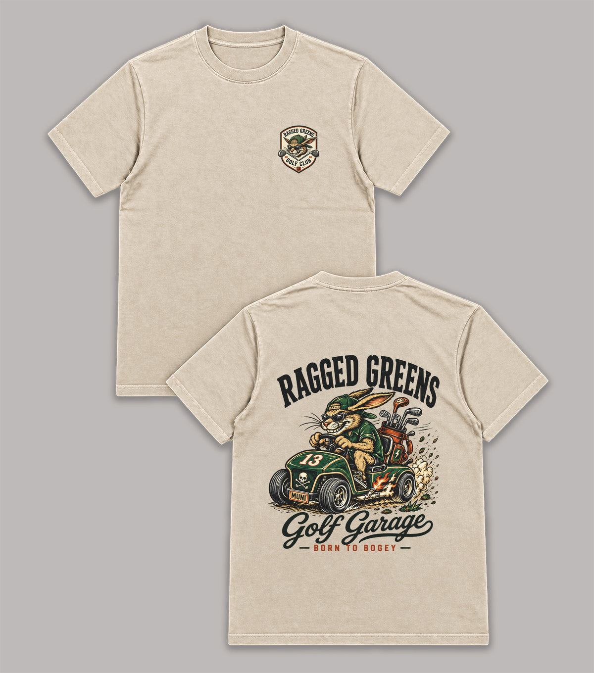 Ragged Greens Rabbit Golf Cart T-Shirt