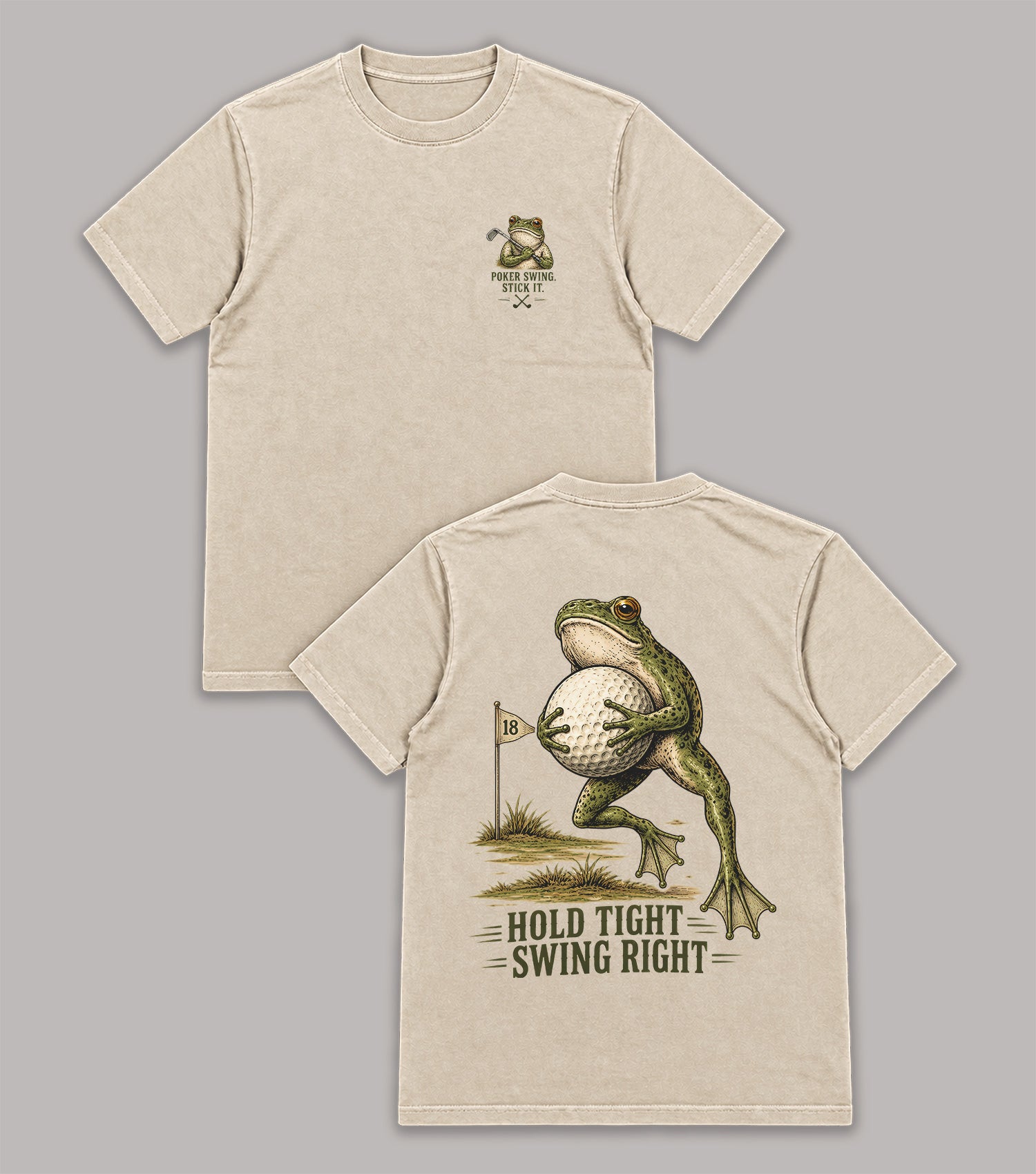 Hold Tight Swing Right Frog Golf T-Shirt