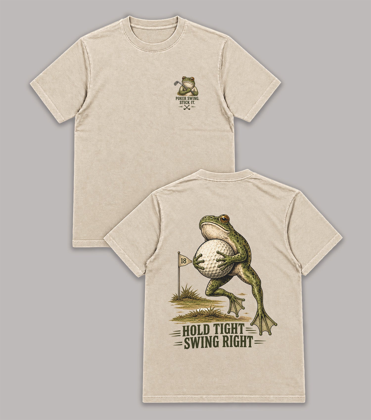 Hold Tight Swing Right Frog Golf T-Shirt