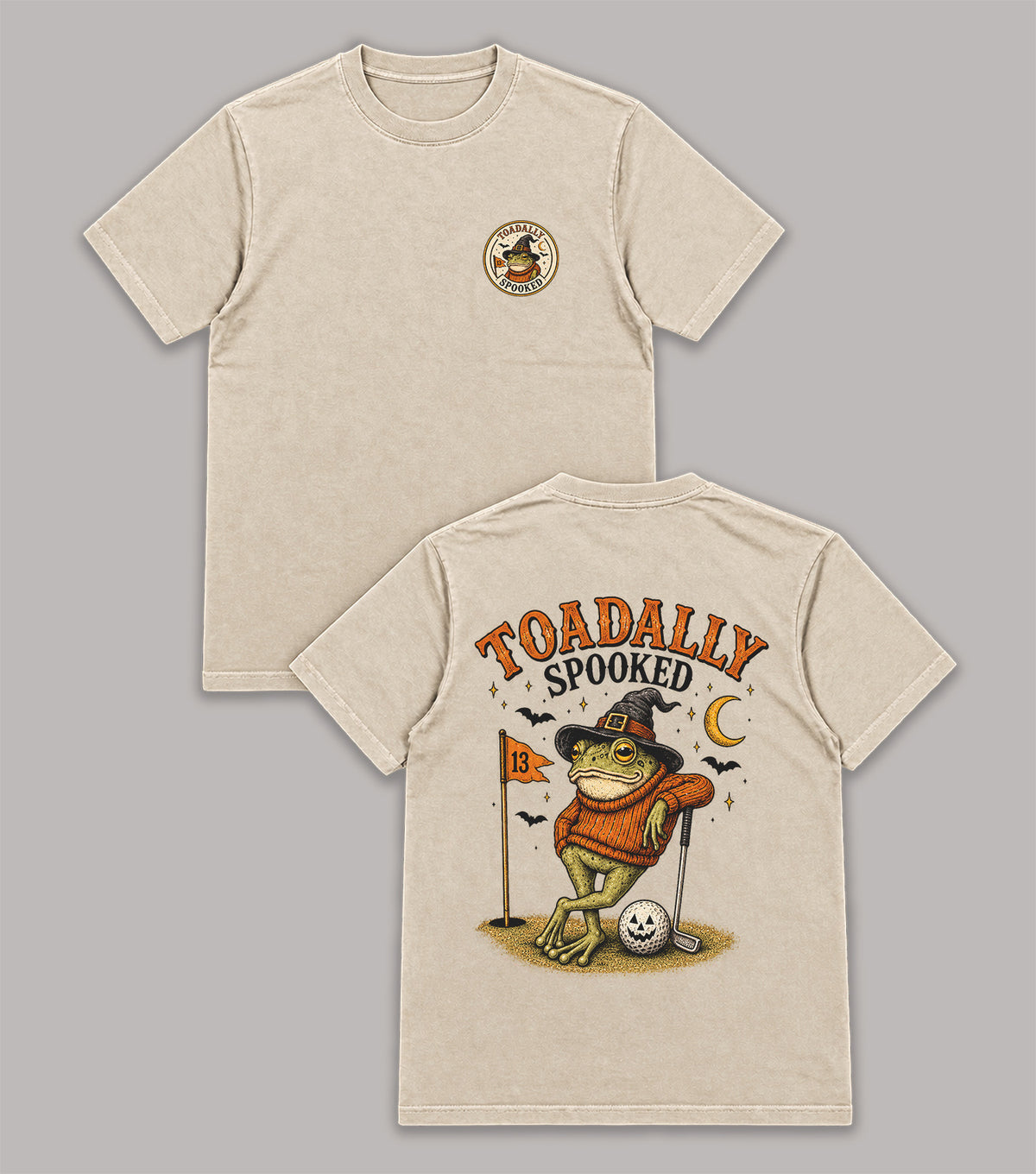 Toadally Spooked Frog Halloween Golf T-Shirt