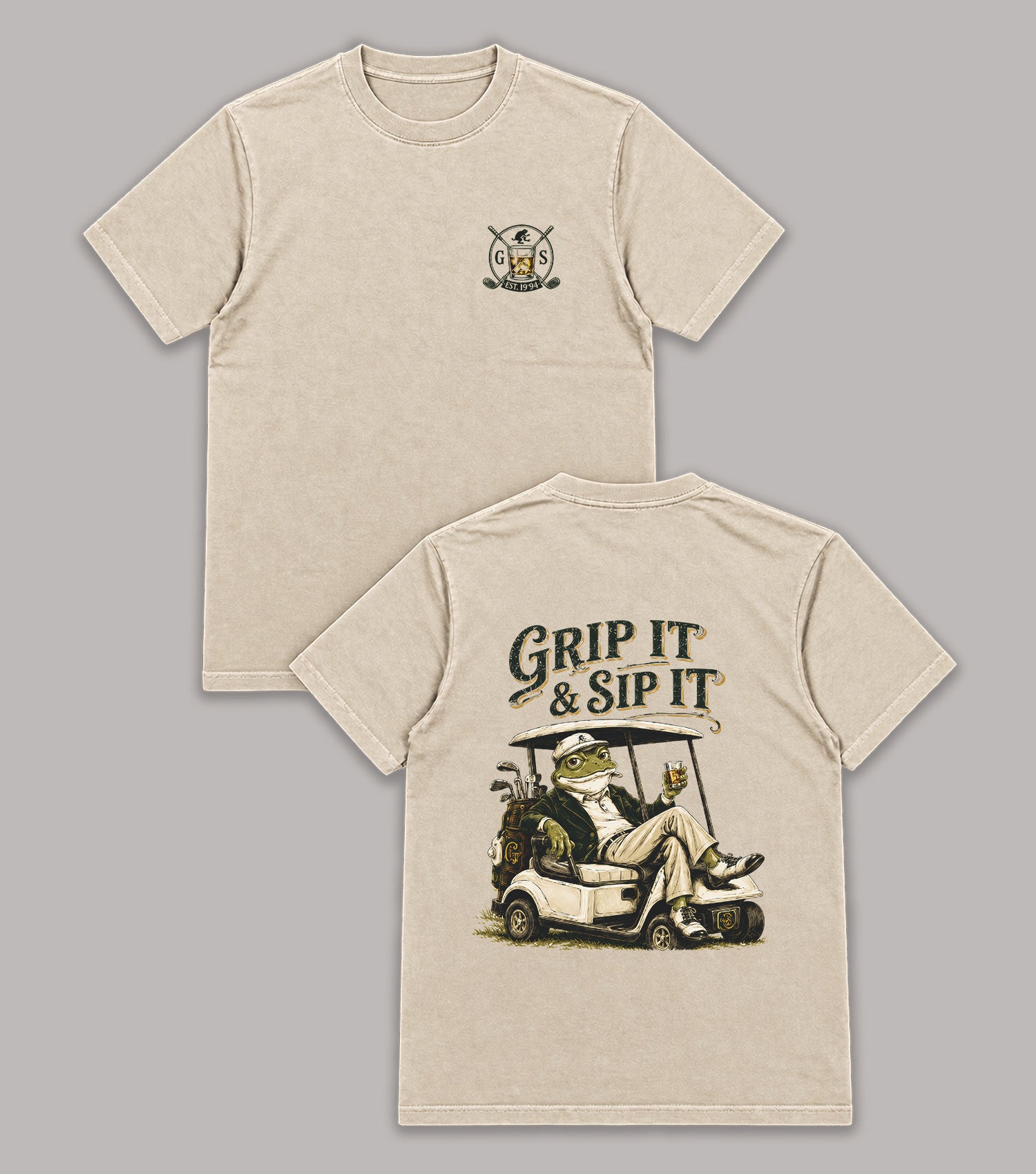 Grip It Sip It Frog Golf T-Shirt
